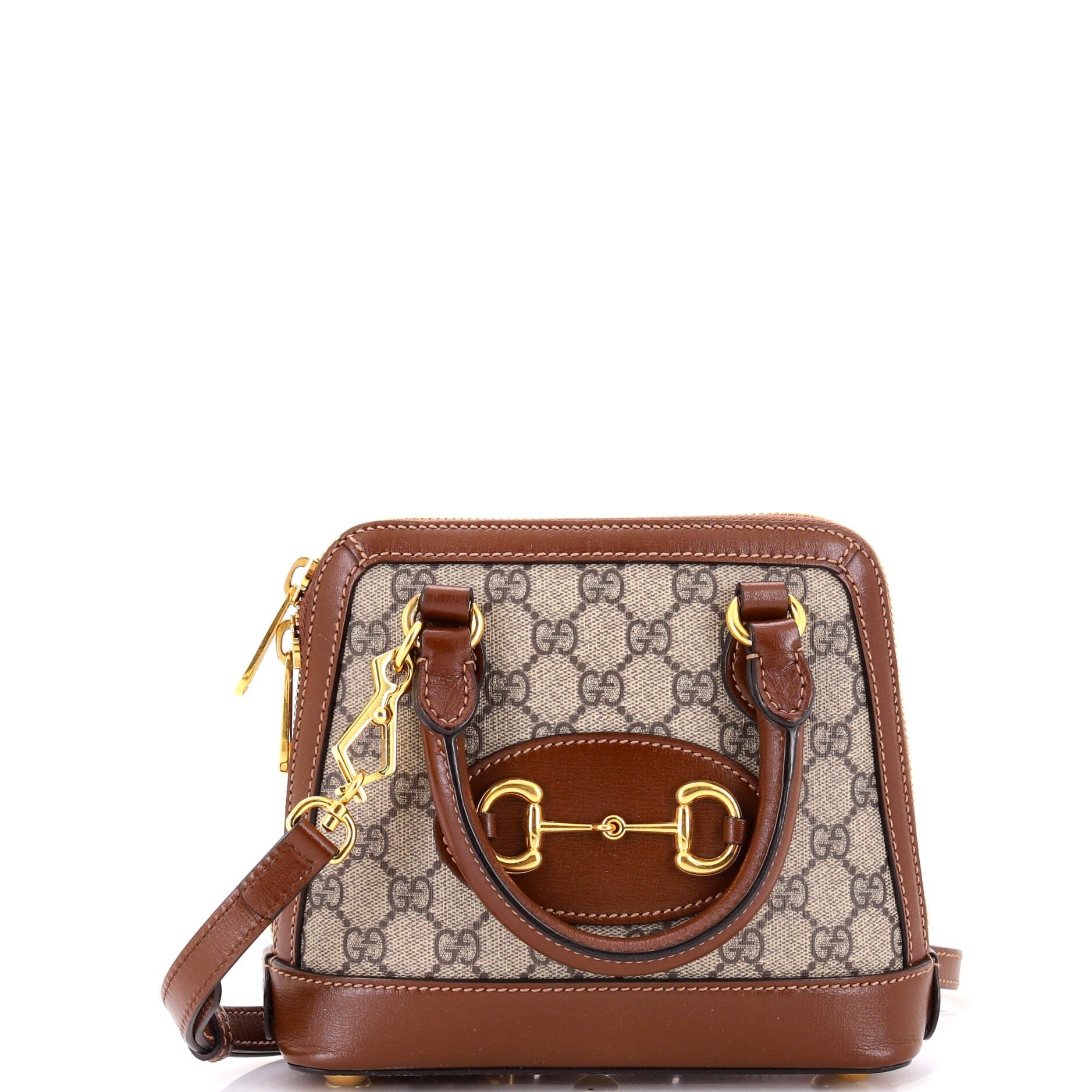 Horsebit 1955 Top Handle Bag GG Coated Canvas with Leather Mini