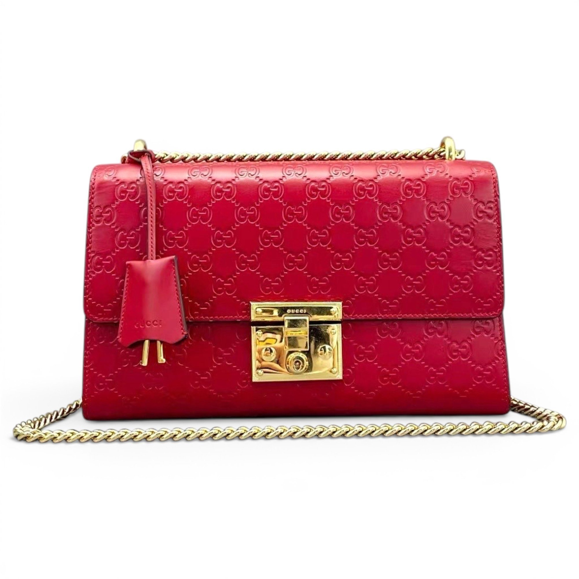 Padlock leather handbag