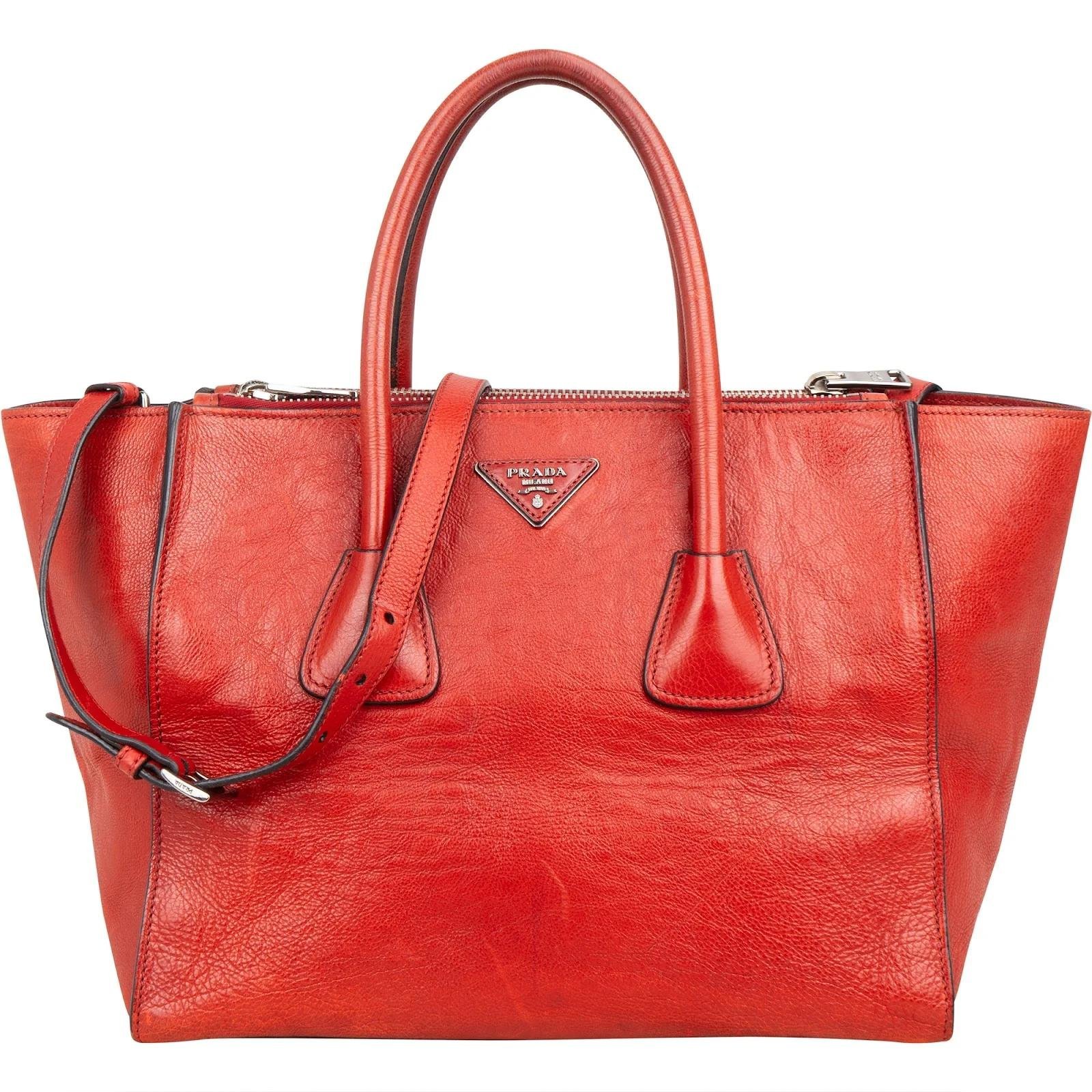 Double leather handbag