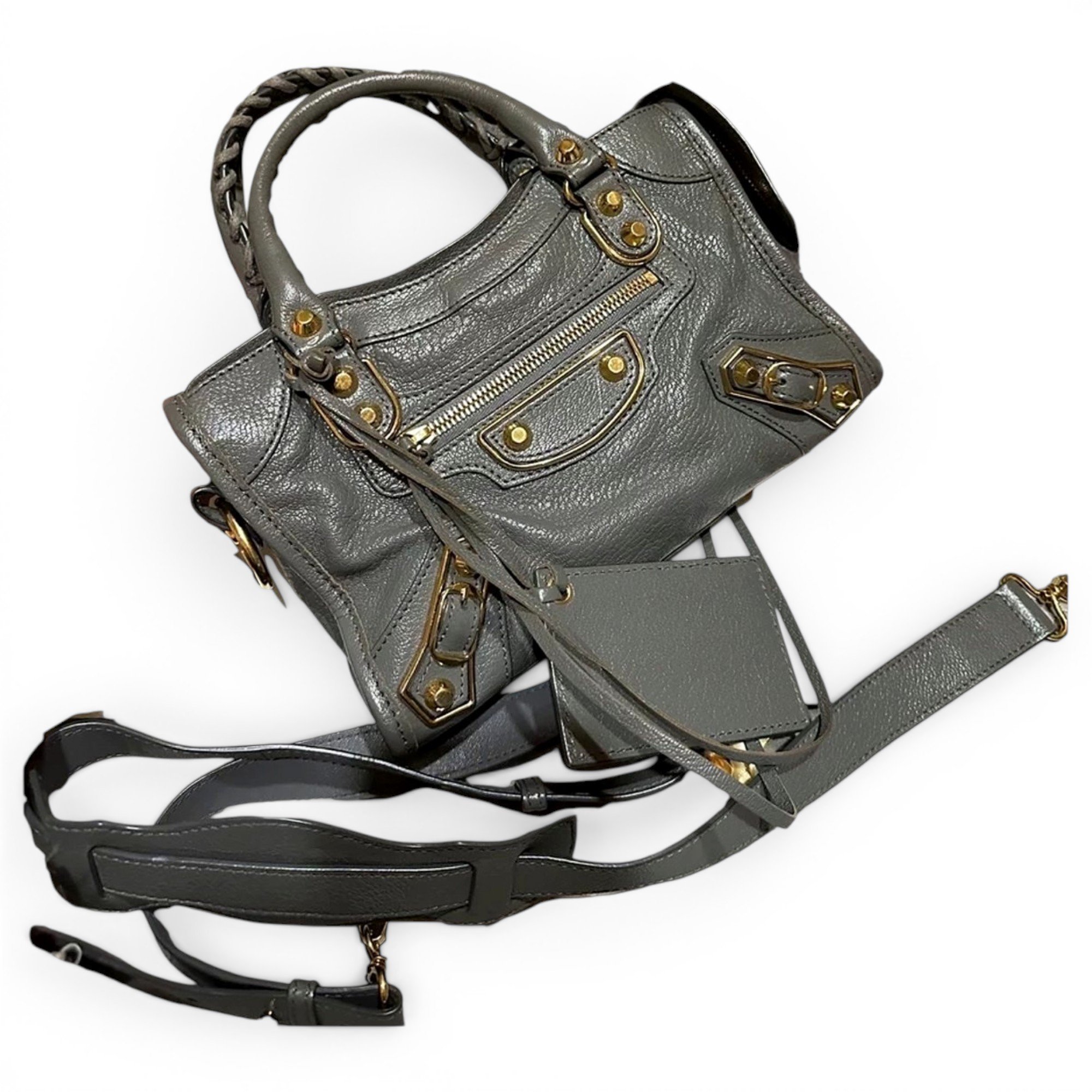 Classic Metalic leather handbag