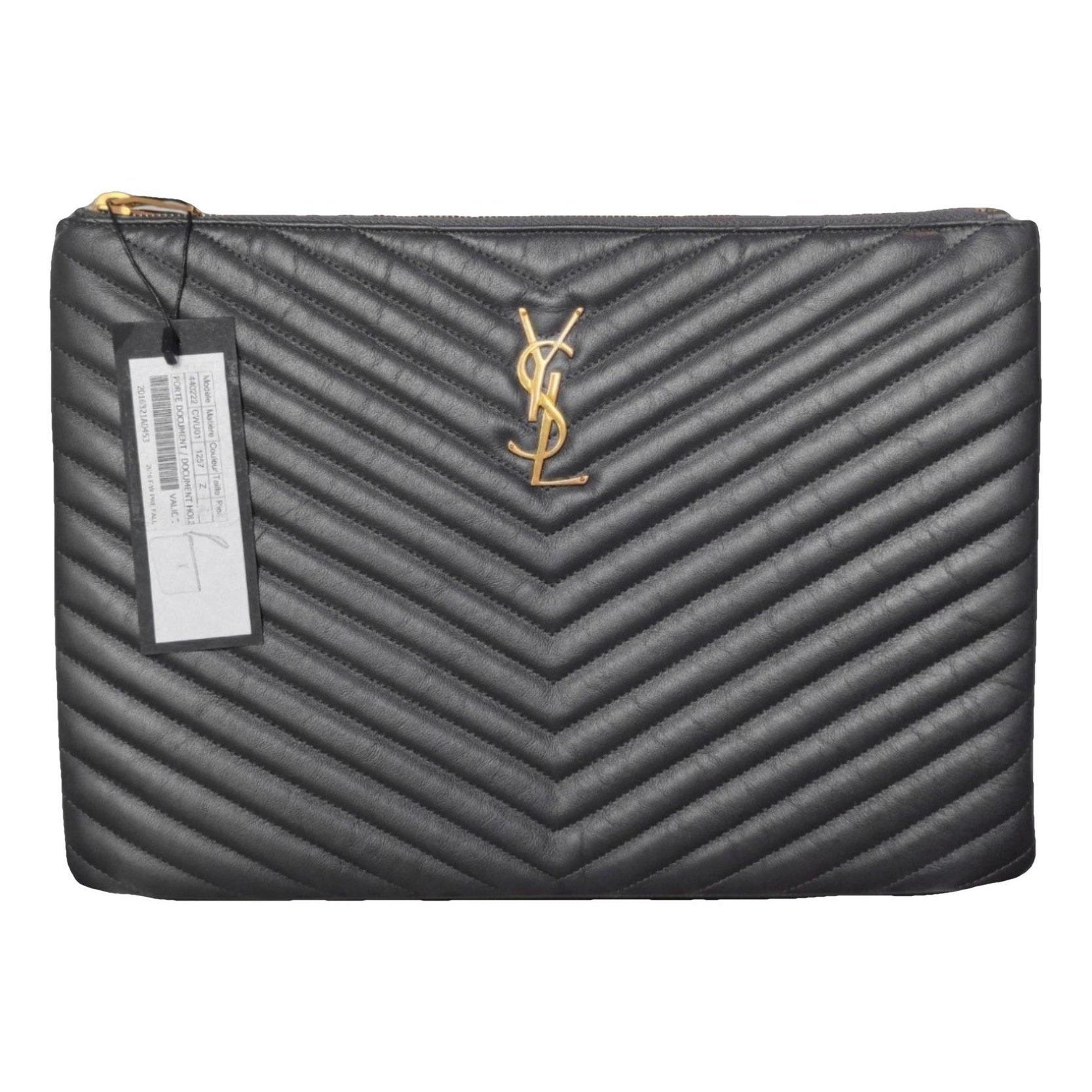Leather clutch bag
