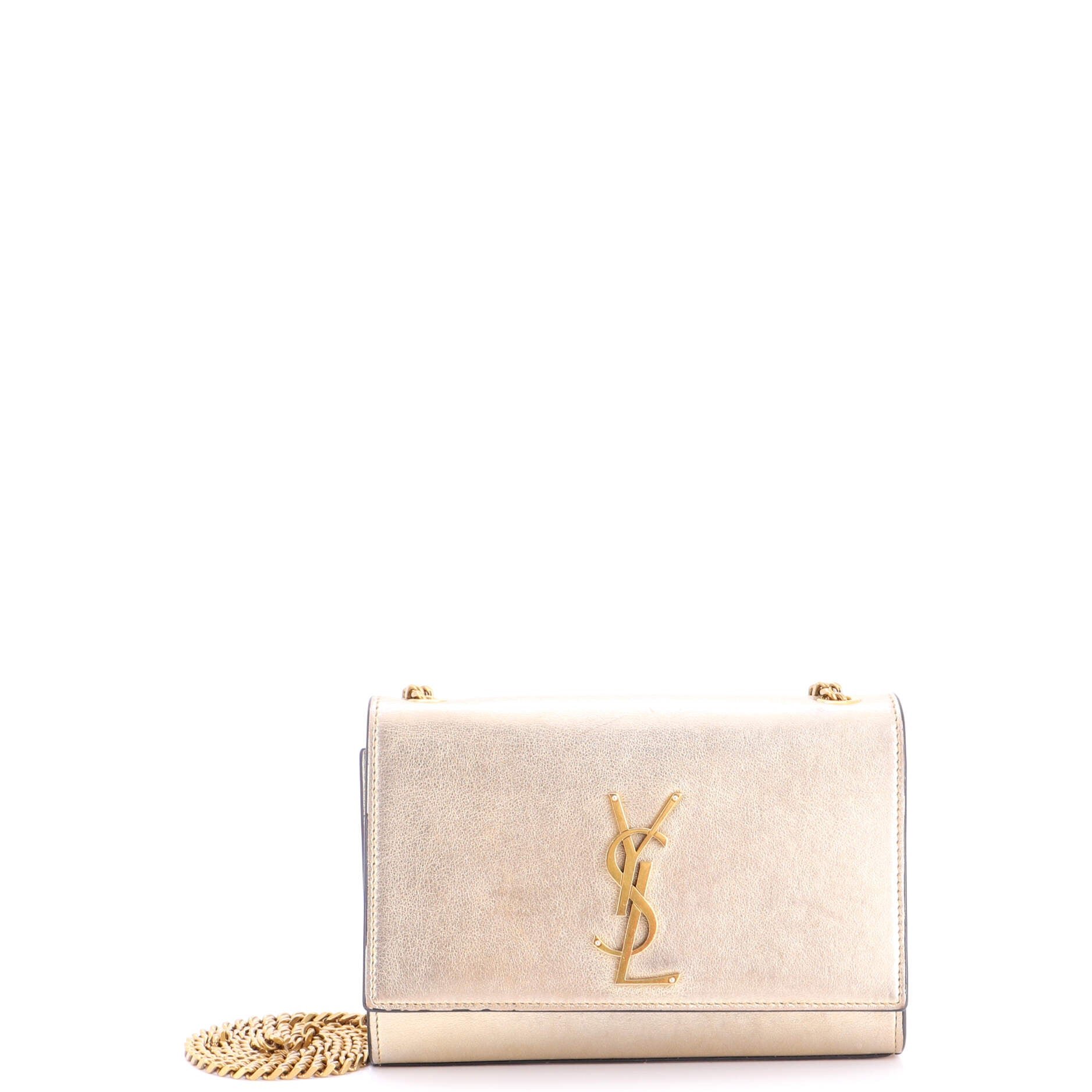 Classic Monogram Crossbody Bag Metallic Leather Small