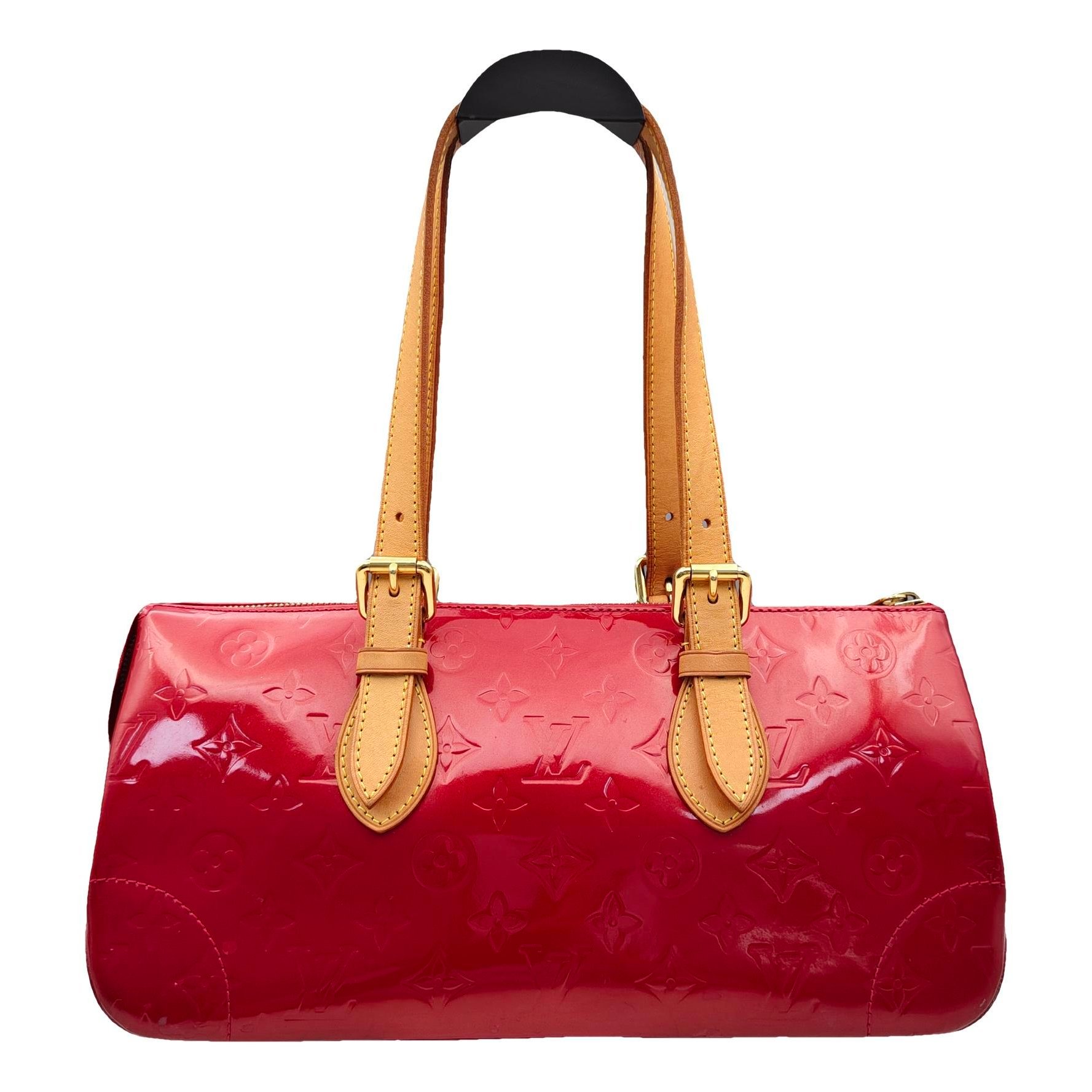 Rosewood patent leather handbag