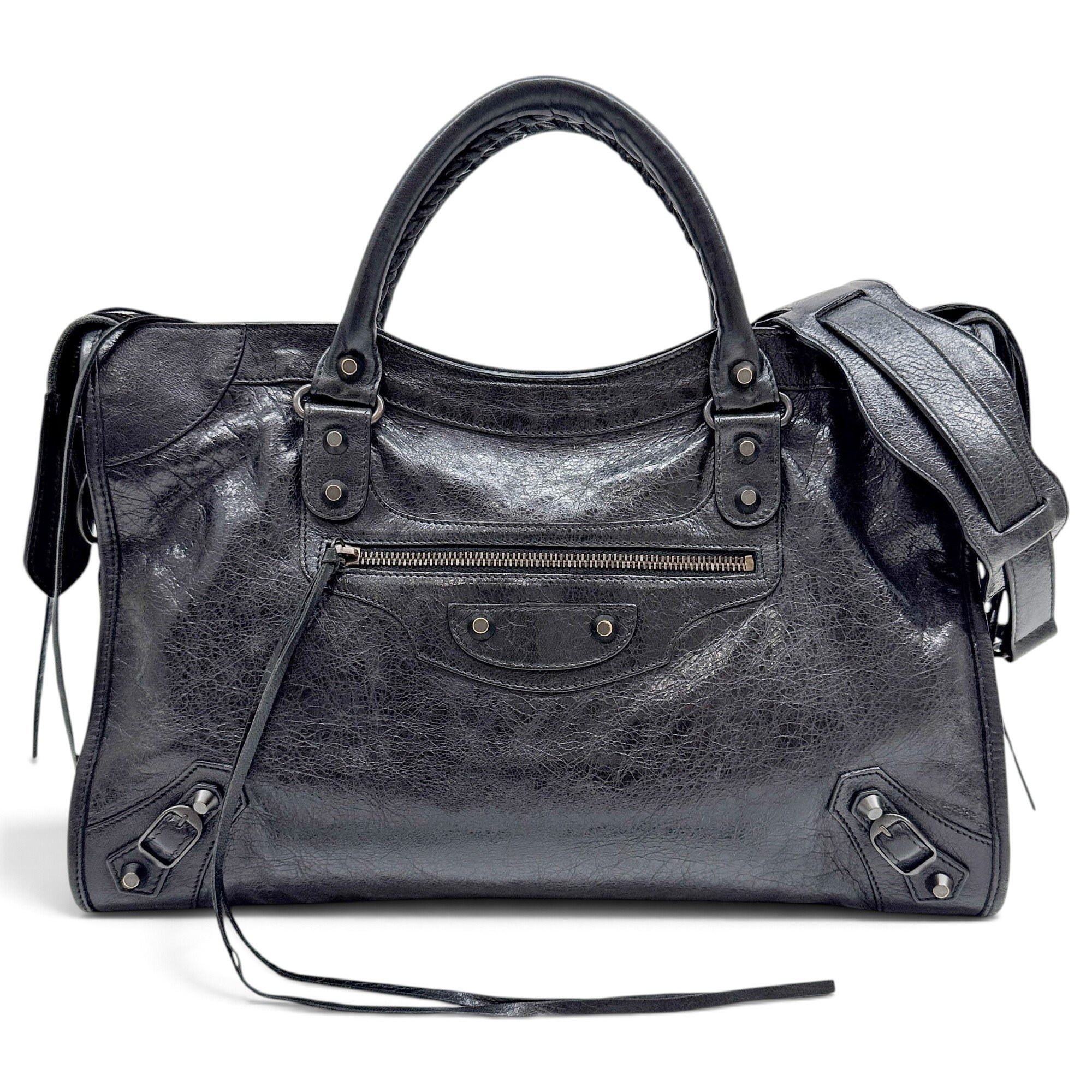 City leather handbag