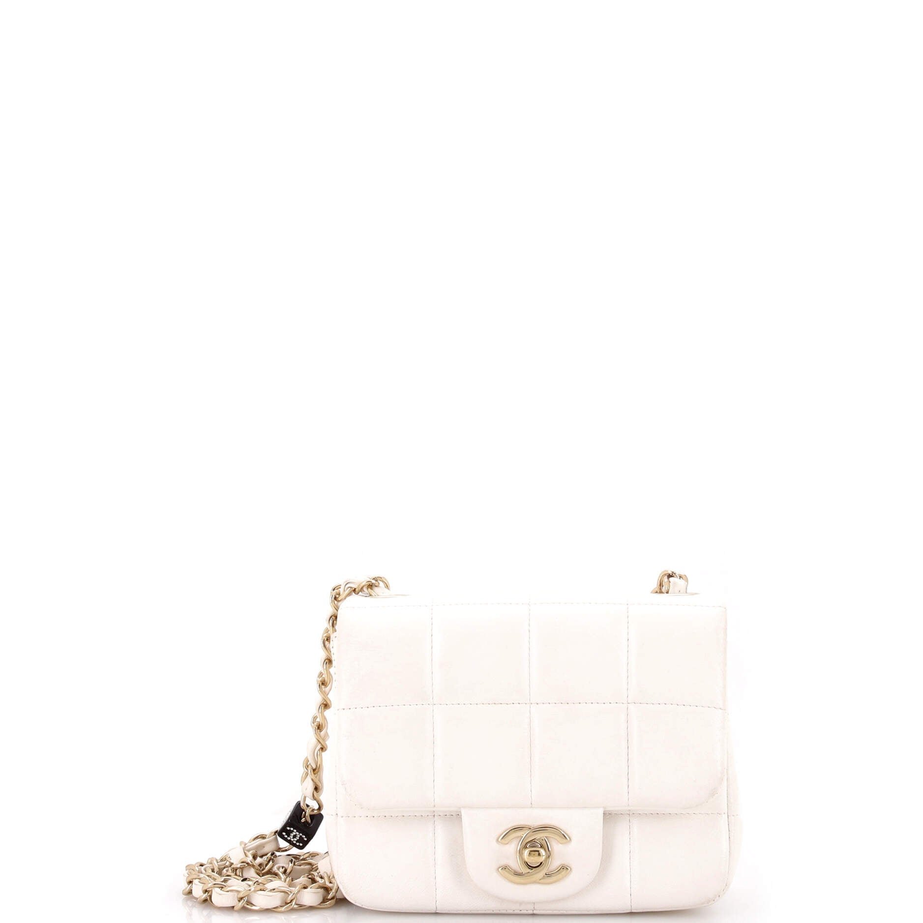 Monacoco Logo Blocks Square Flap Bag Quilted Lambskin with Resin Mini