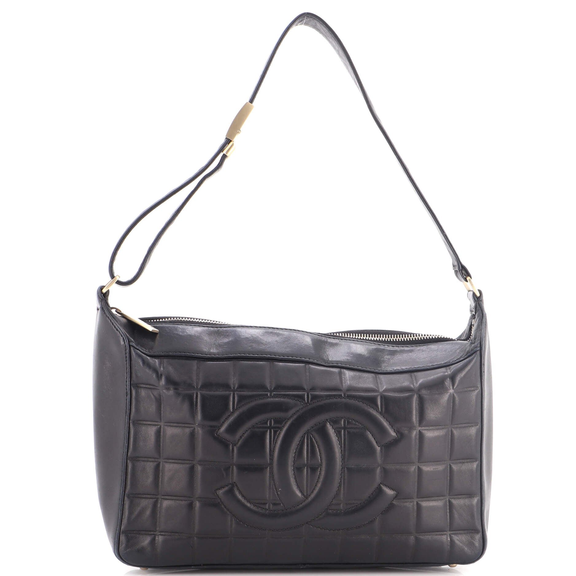 Chocolate Bar CC Shoulder Bag Quilted Leather Medium