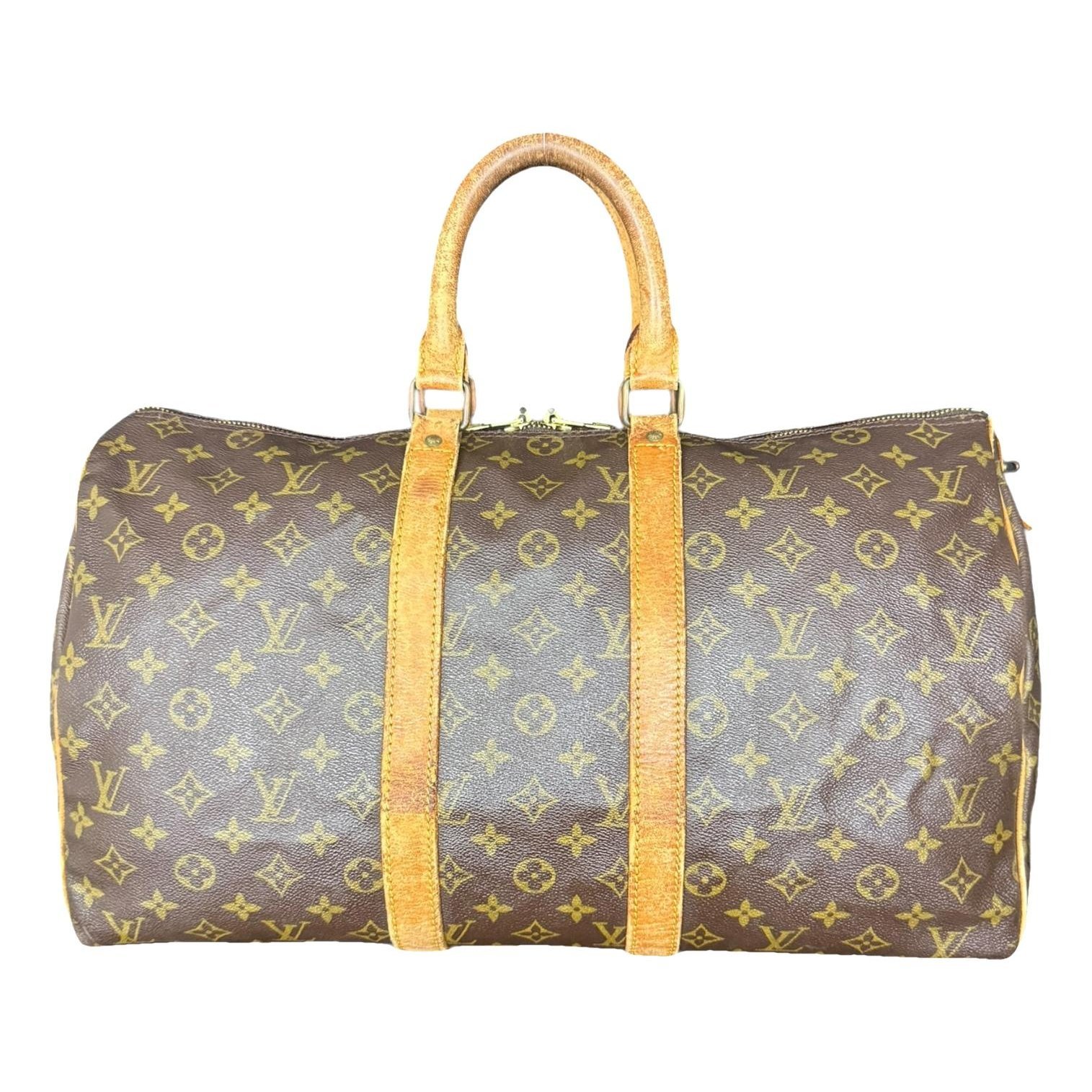 Keepall leather travel bag