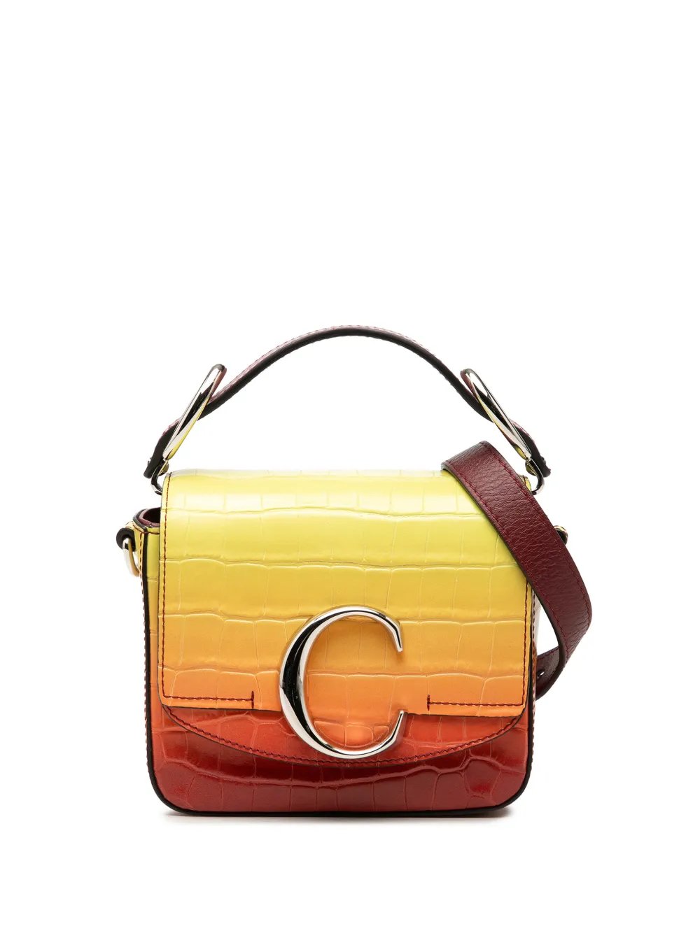 2019 Mini Croc Embossed Ombre Calfskin C satchel