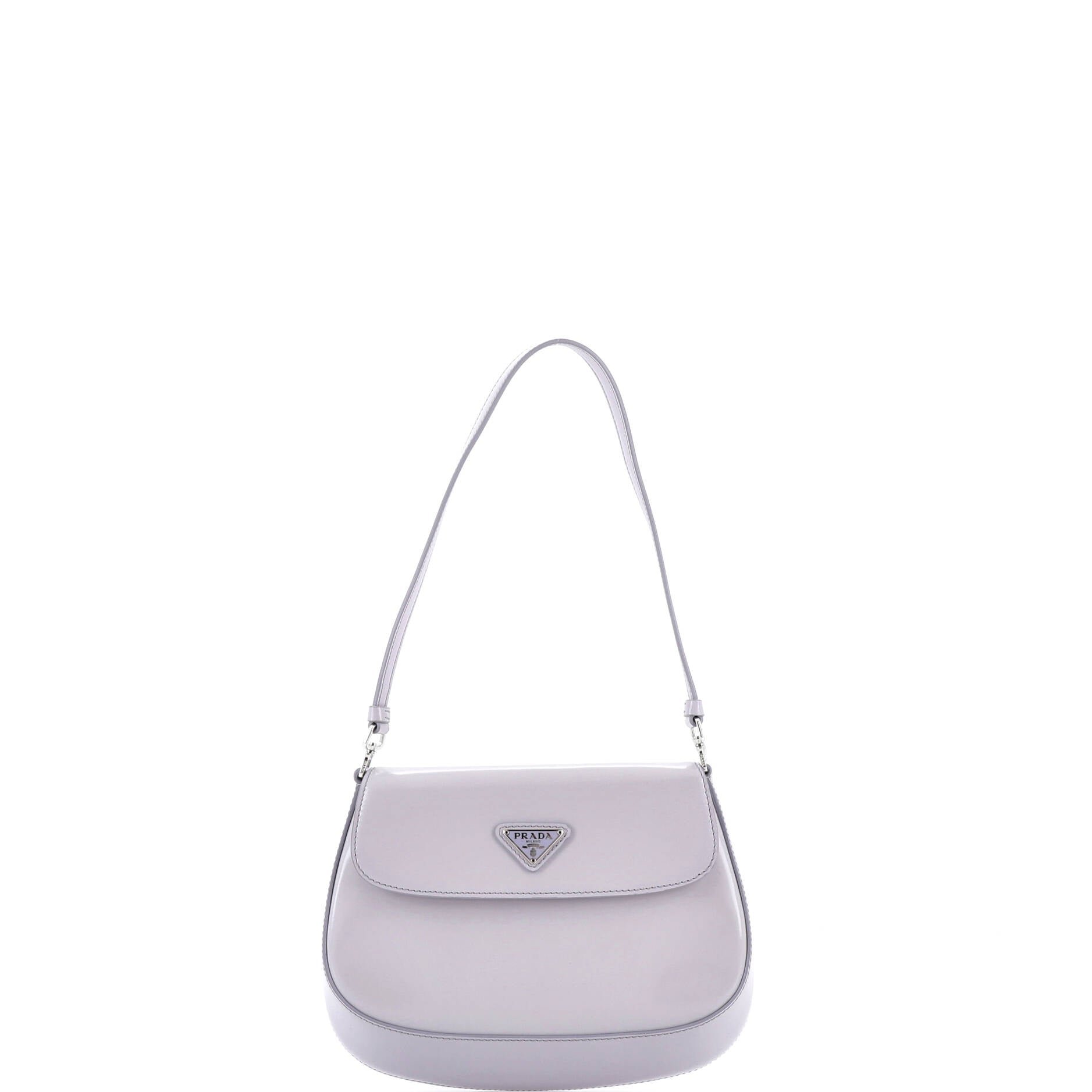 Prada Cleo Flap Shoulder Bag Spazzolato Leather Small