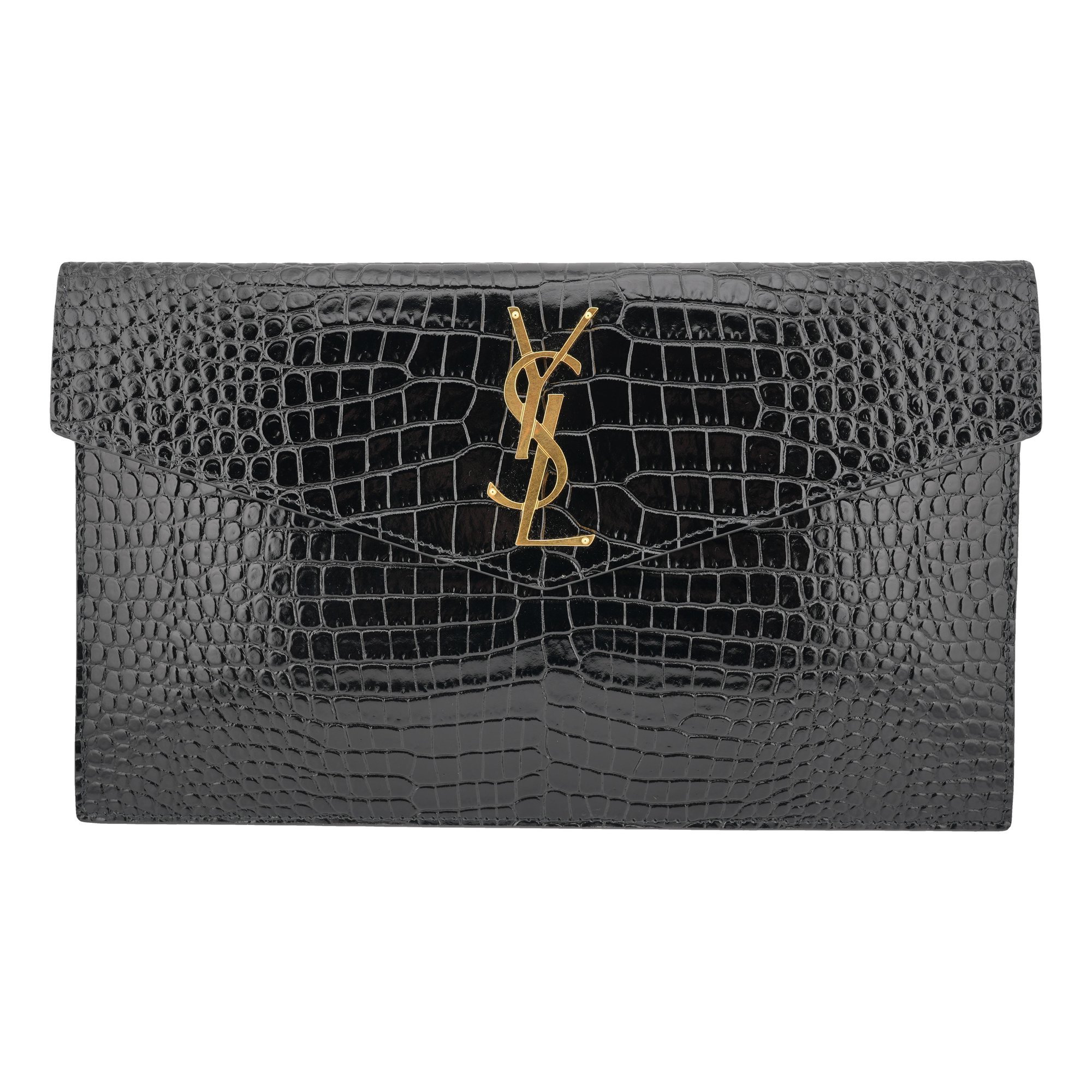 Patent leather clutch bag