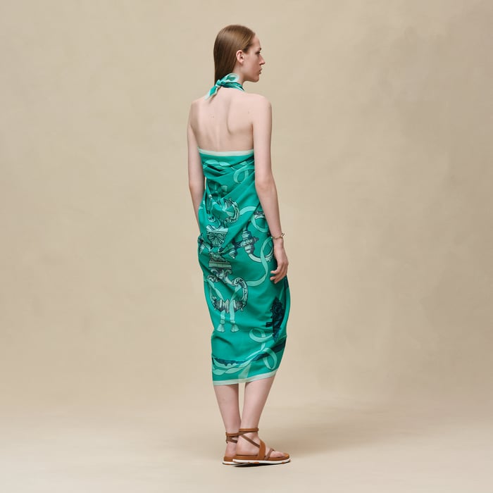 Vert Tourmaline "Ferronnerie Remix" Maxi Pareo