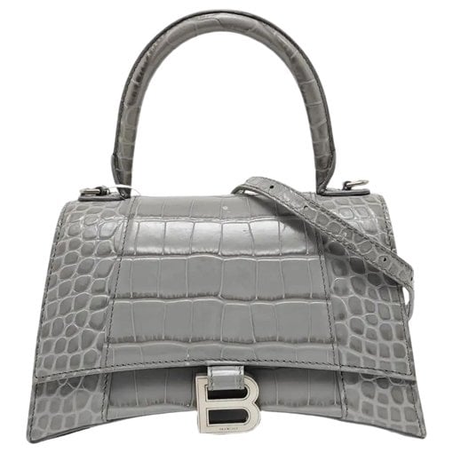 Hourglass leather handbag