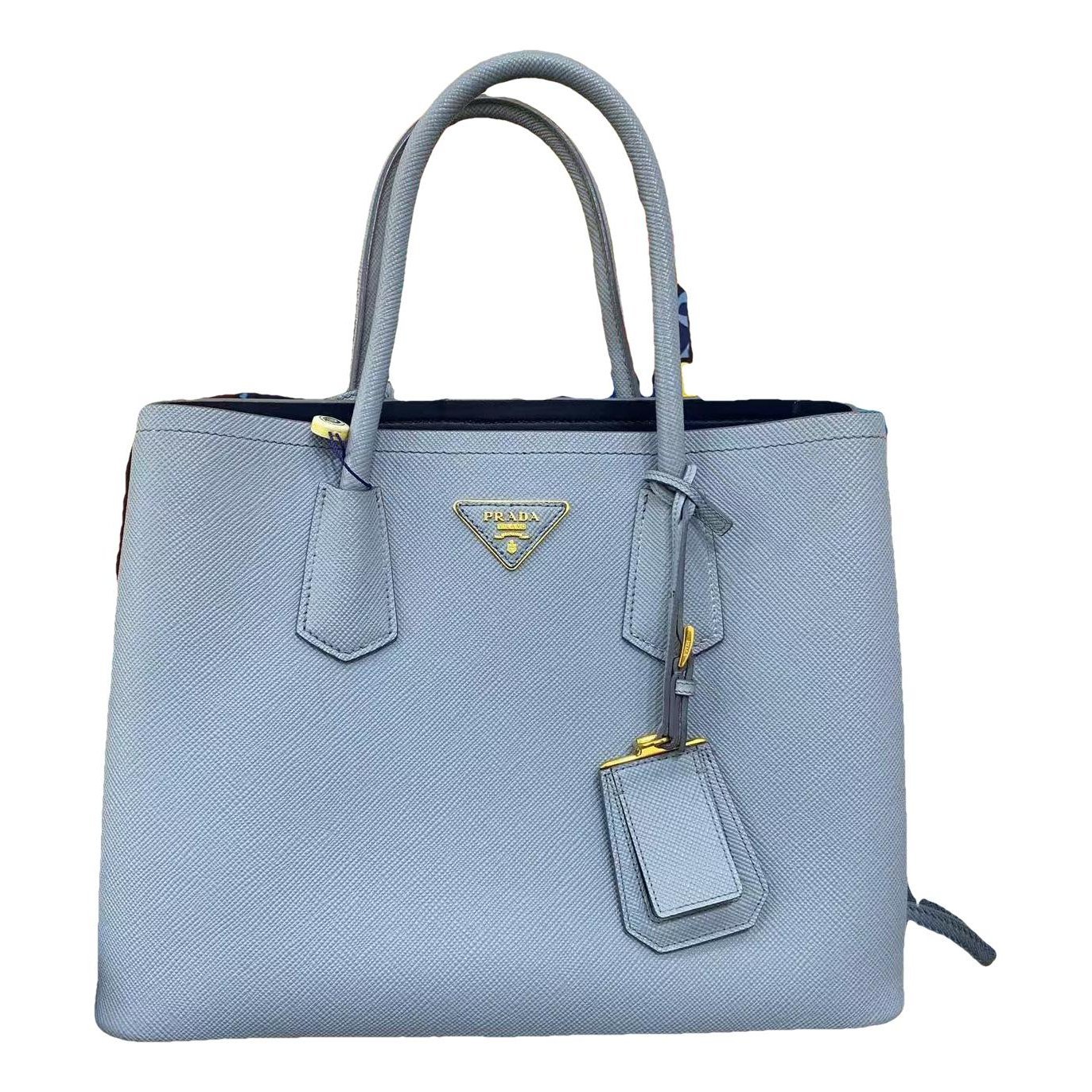 Double leather handbag