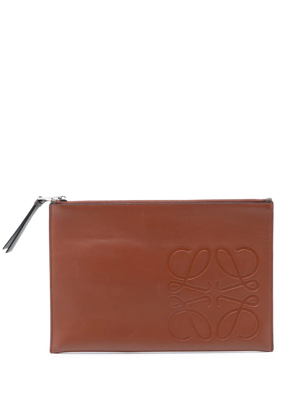 2018-2026 Leather Anagram Flat Pouch clutch bag