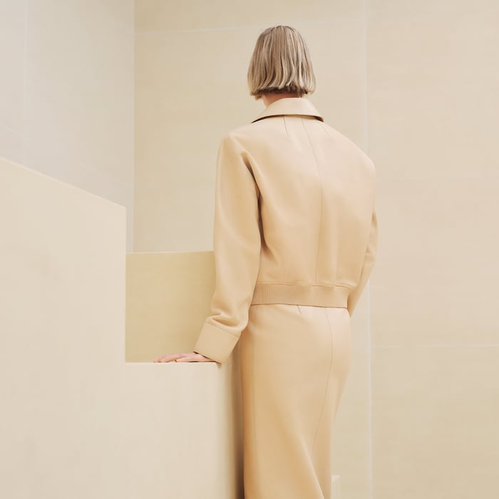 Beige Tendre Heritage Calfskin Jacket