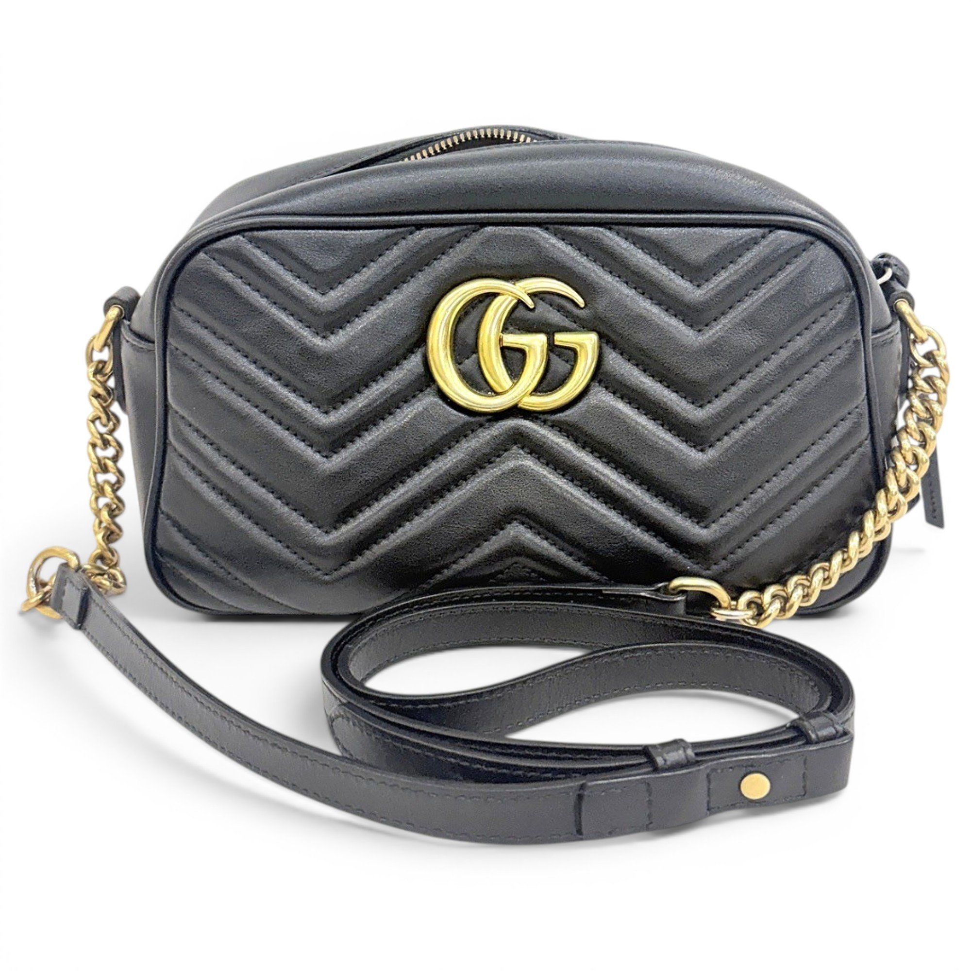 GG Marmont Triple zip leather crossbody bag
