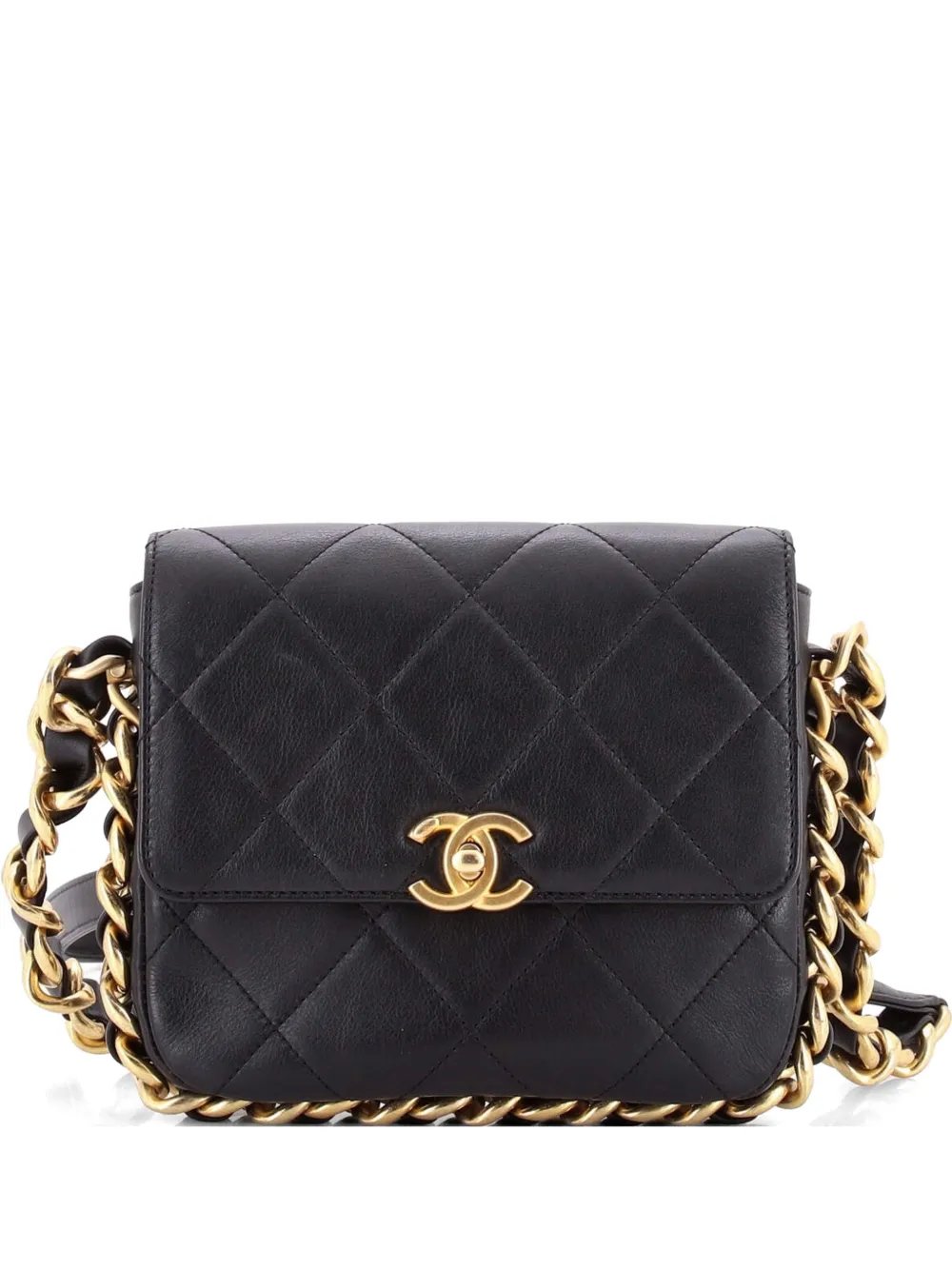 Framing Chain Flap Bag Quilted Calfskin Small shoulder bag