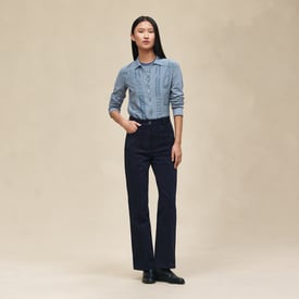 "Cahier du Colporteur" zipped twillaine cardigan