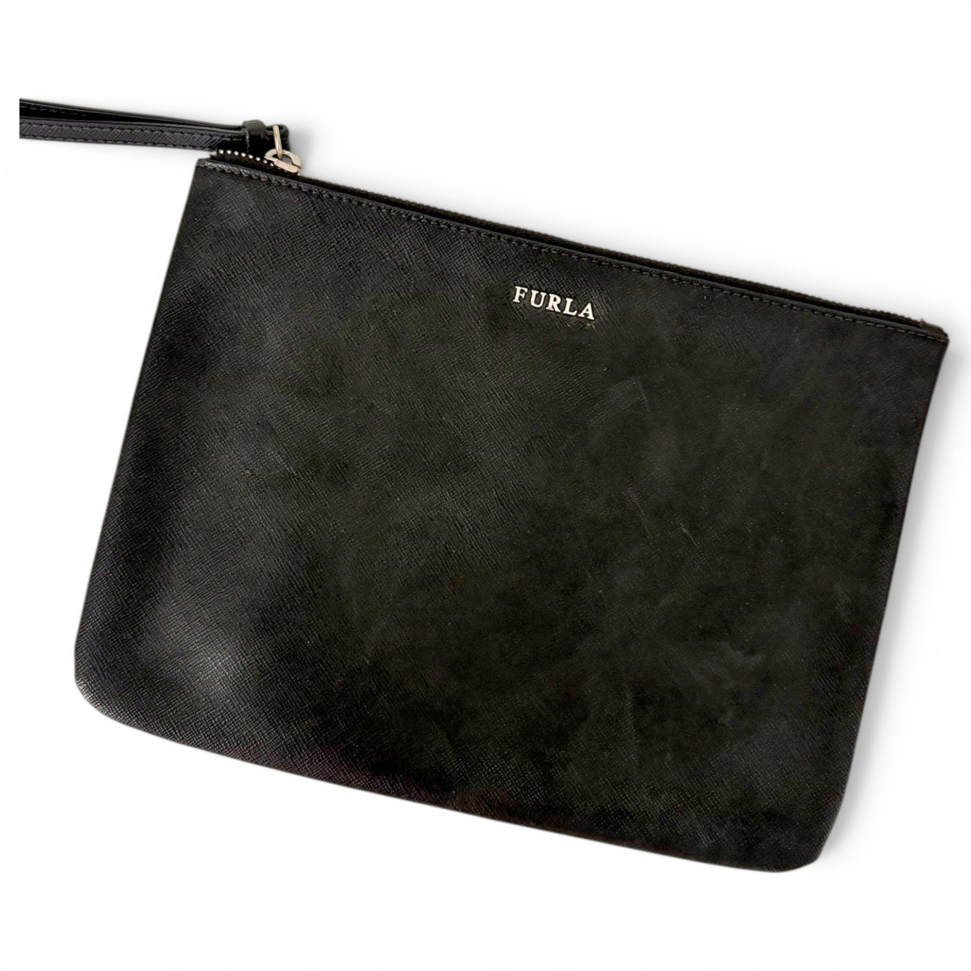 Leather clutch bag