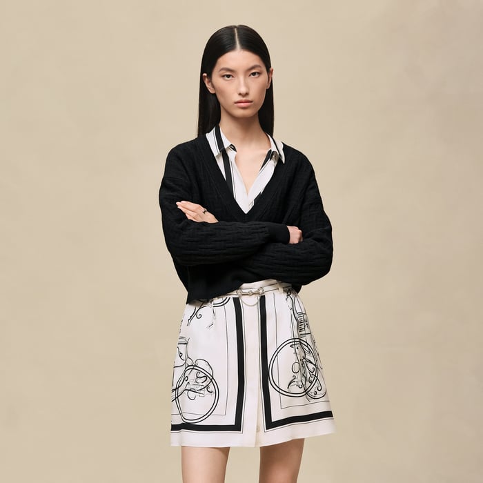 Noir "H Voyage" Long-sleeve Sweater