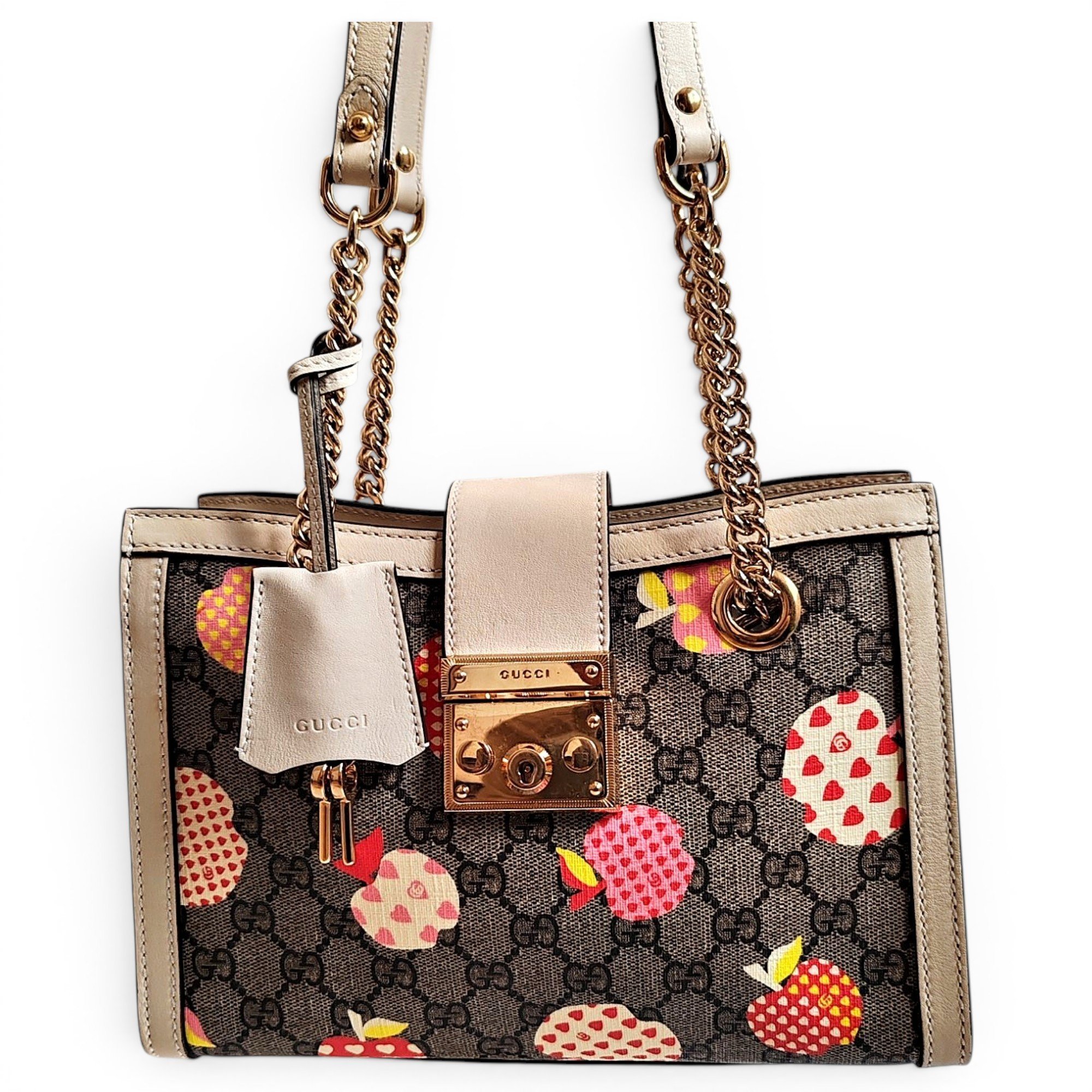 Padlock leather handbag