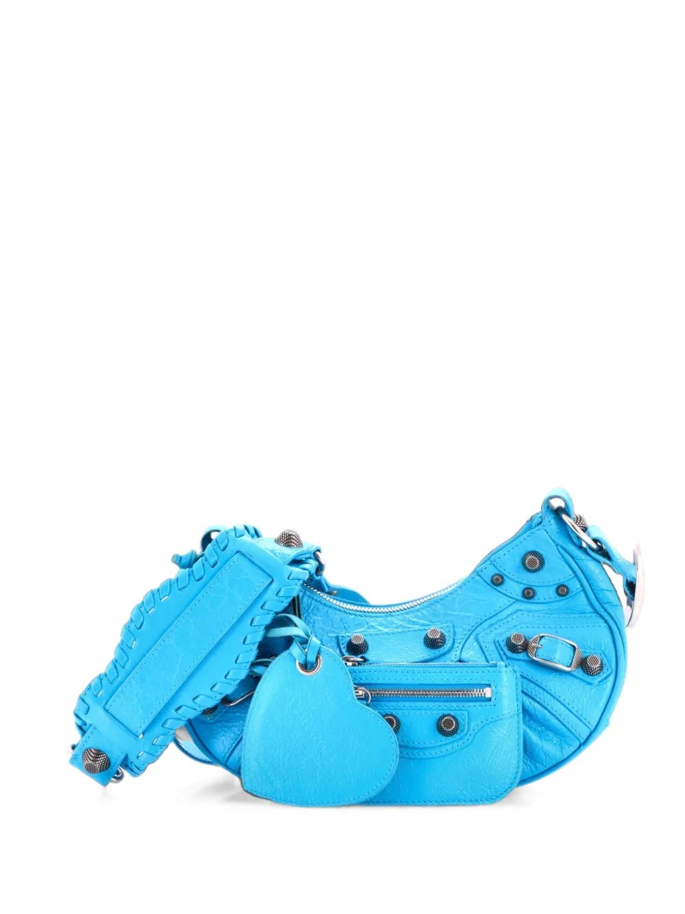 Le Cagole Giant Studs Shoulder Bag Leather XS hobo bag