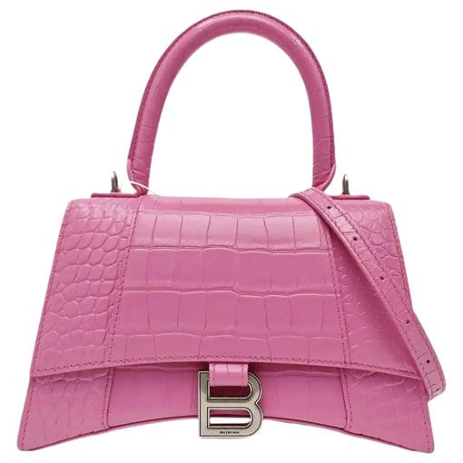 Hourglass leather handbag