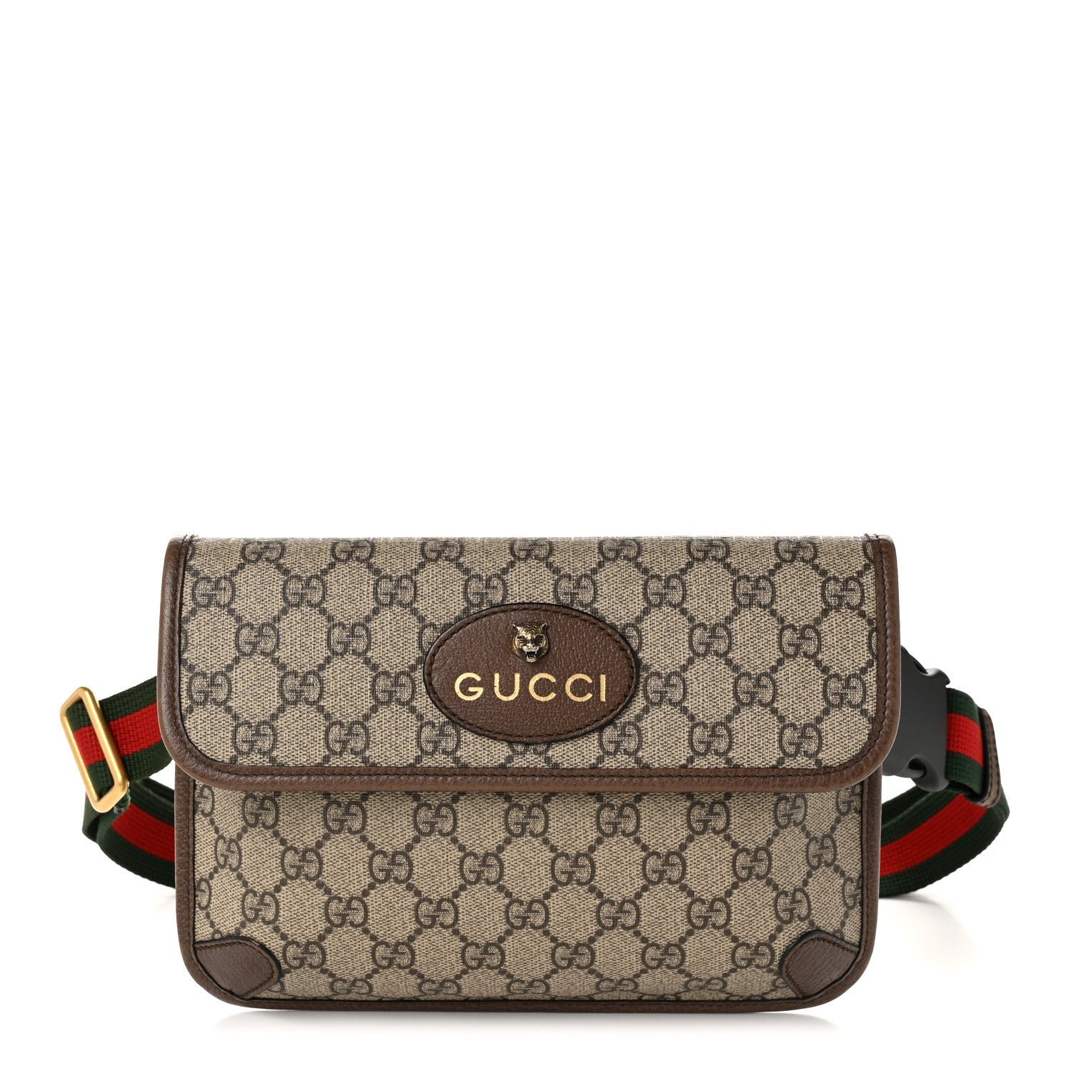 Gucci GG Supreme Monogram Neo Vintage Web Belt Bag Brown