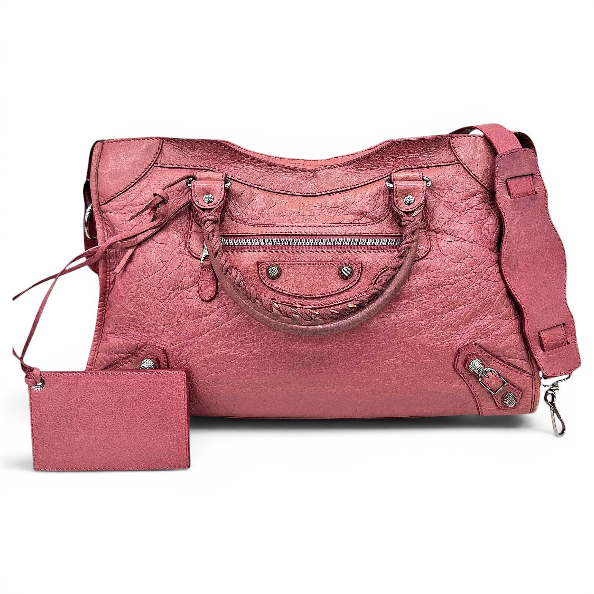 City leather handbag