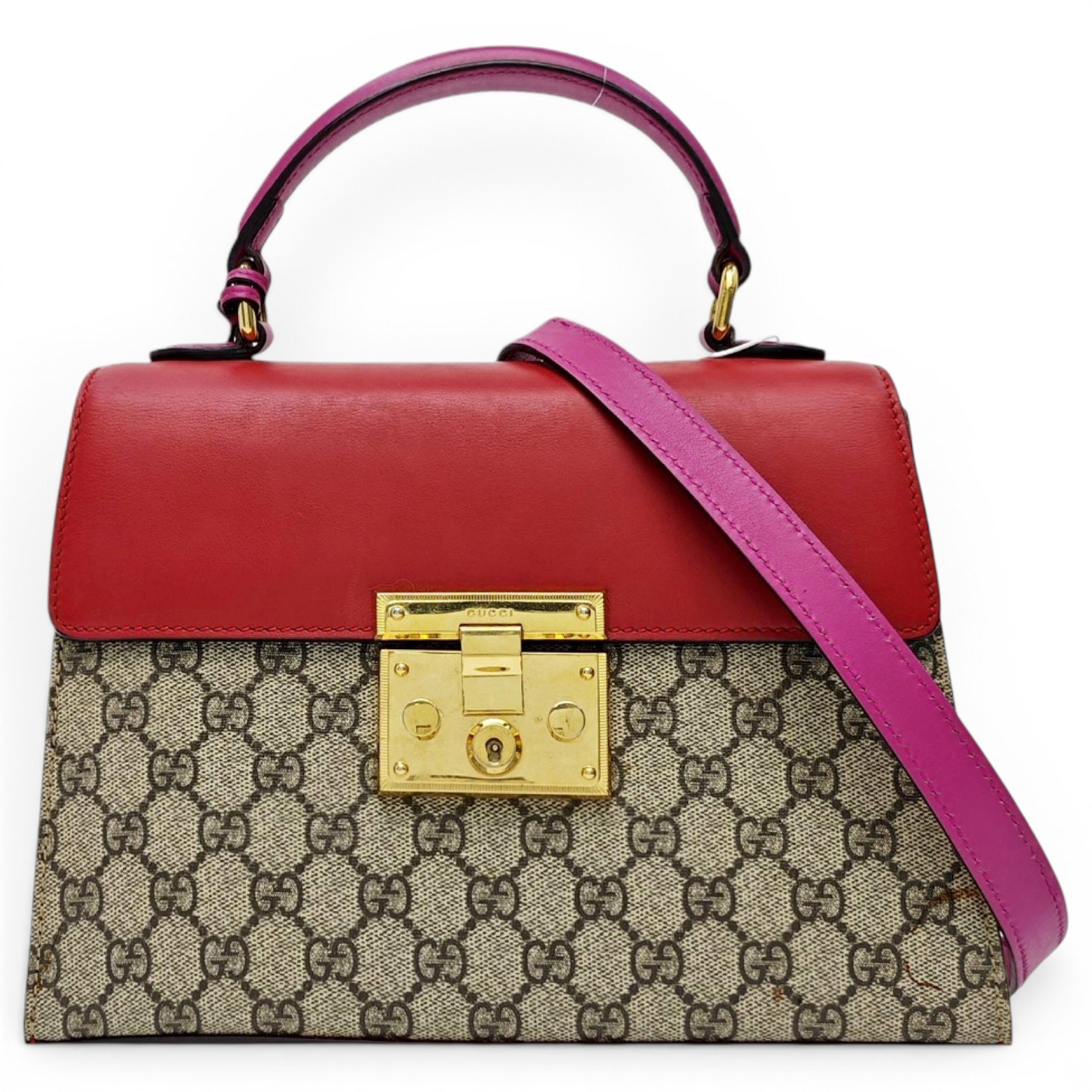 Padlock leather handbag