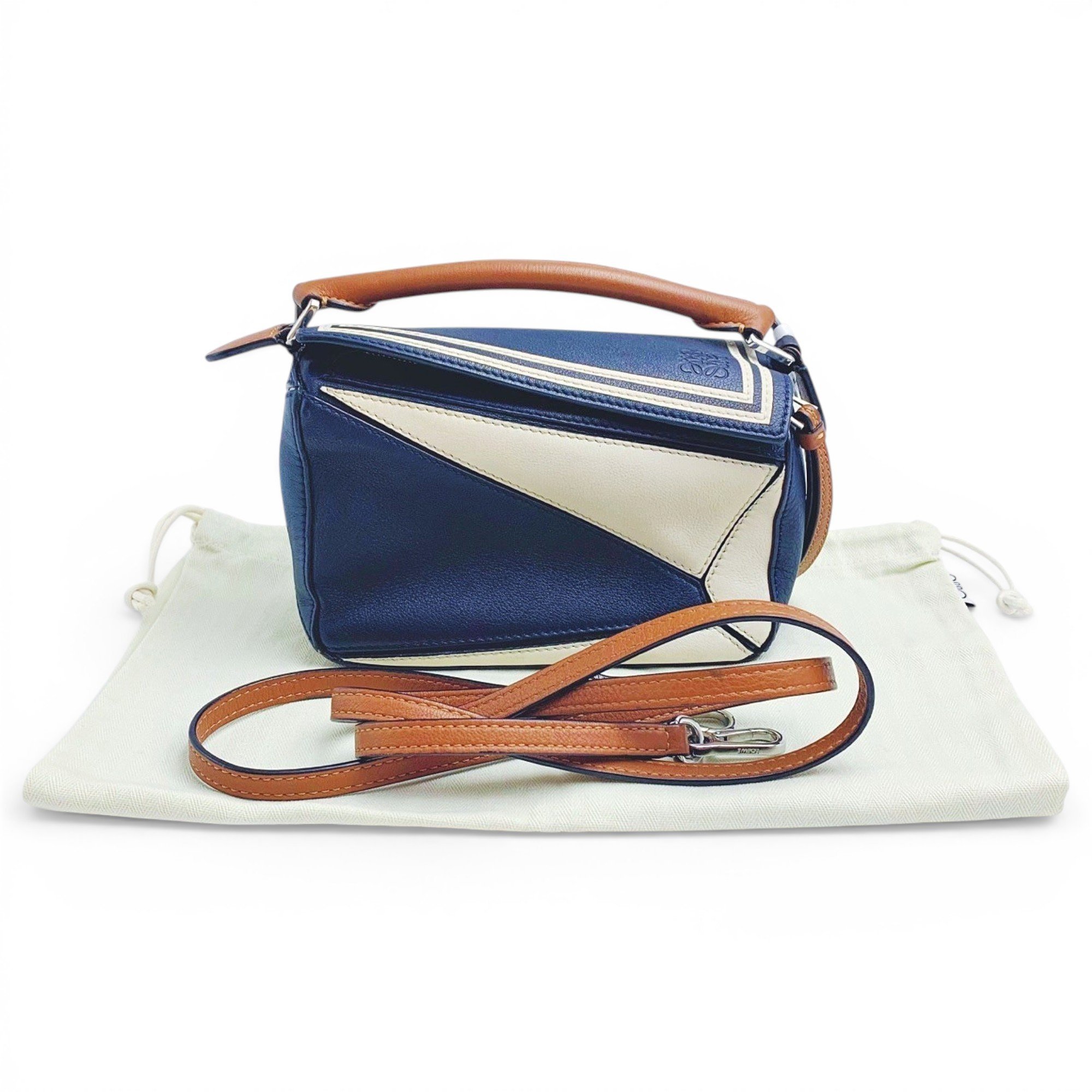 Puzzle leather handbag