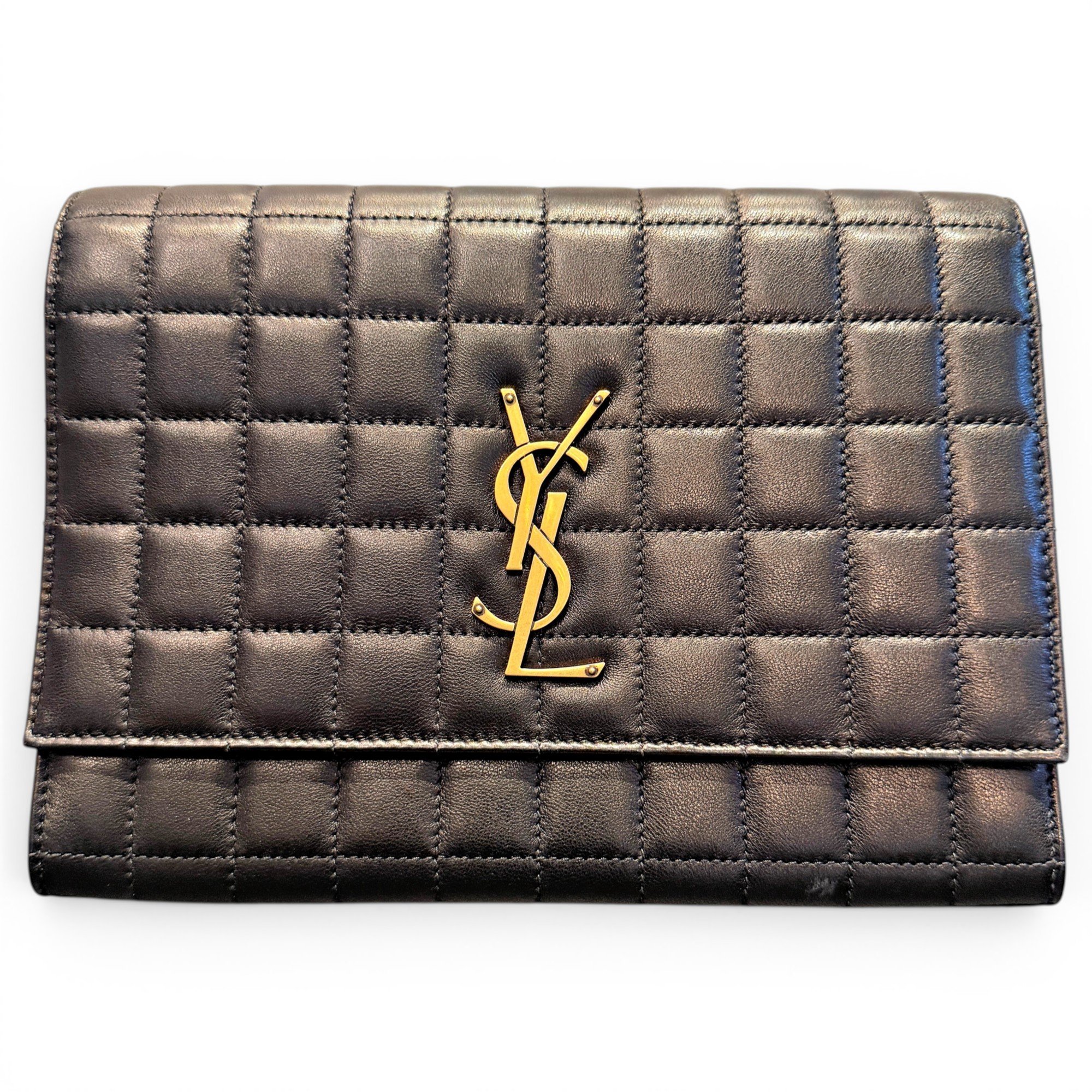 Leather clutch bag