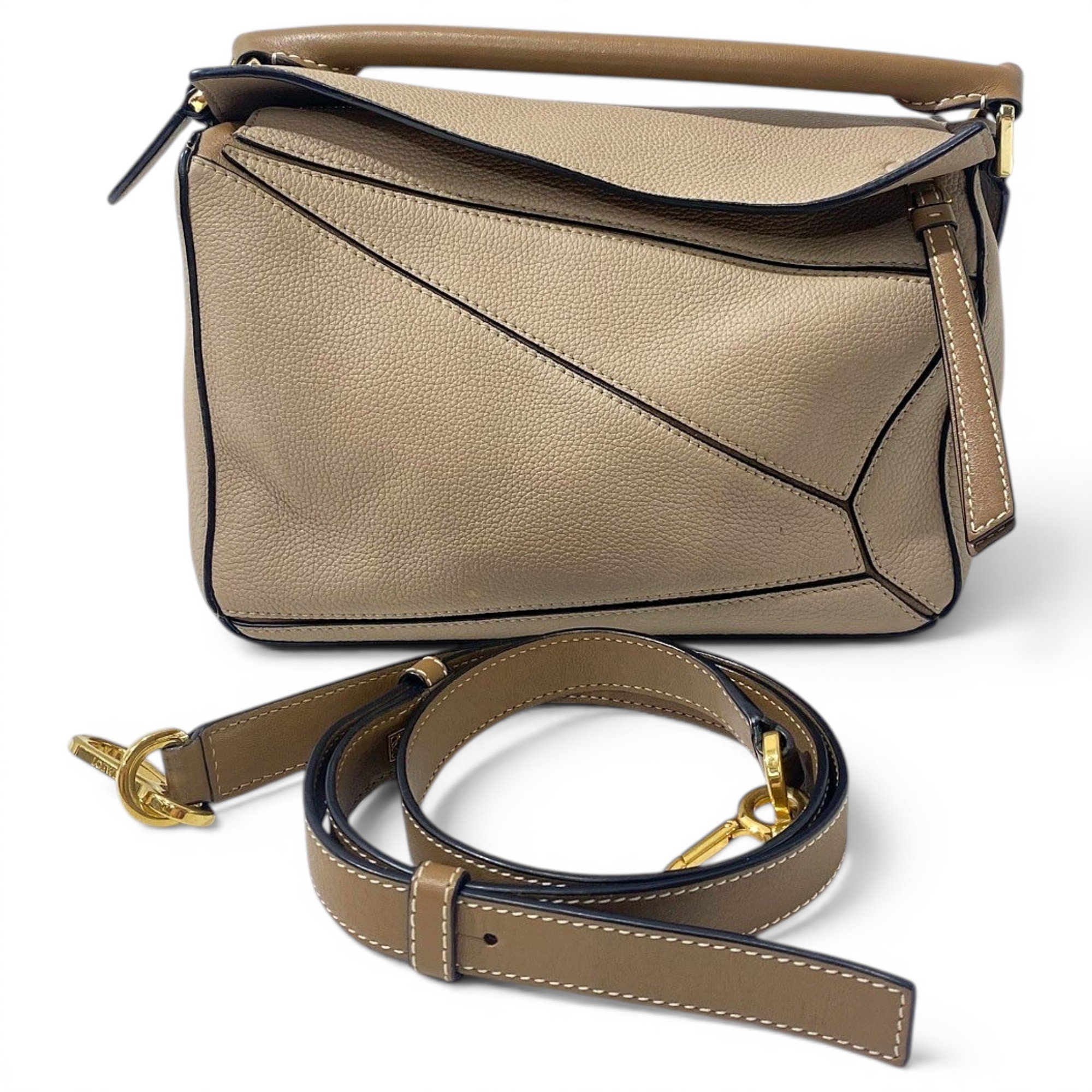 Puzzle leather handbag