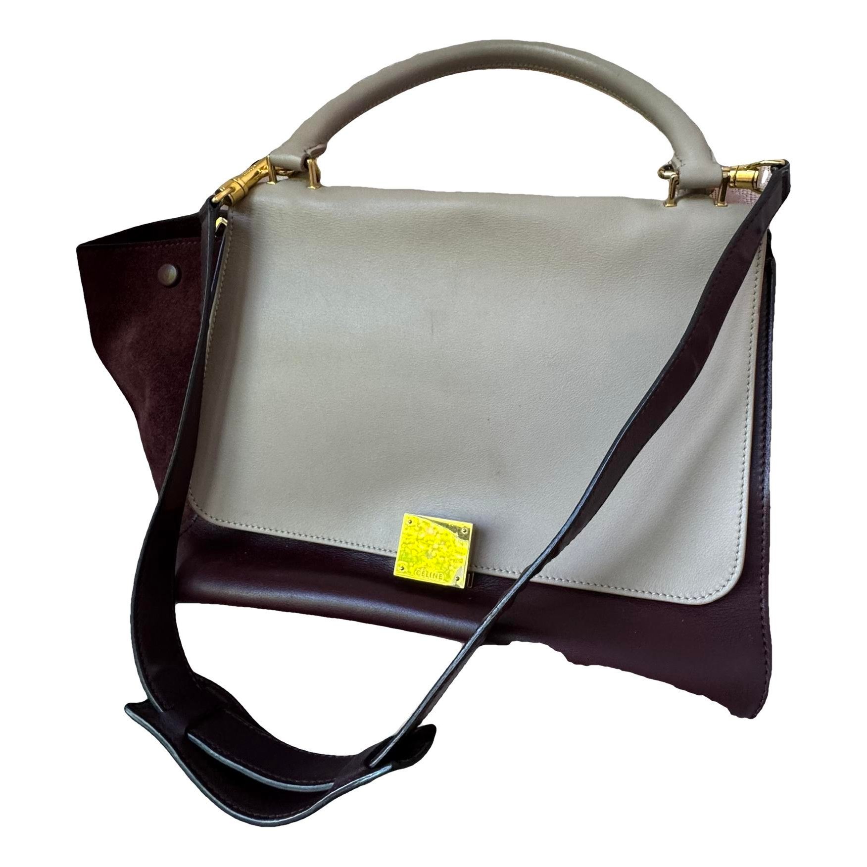 Trapèze leather handbag