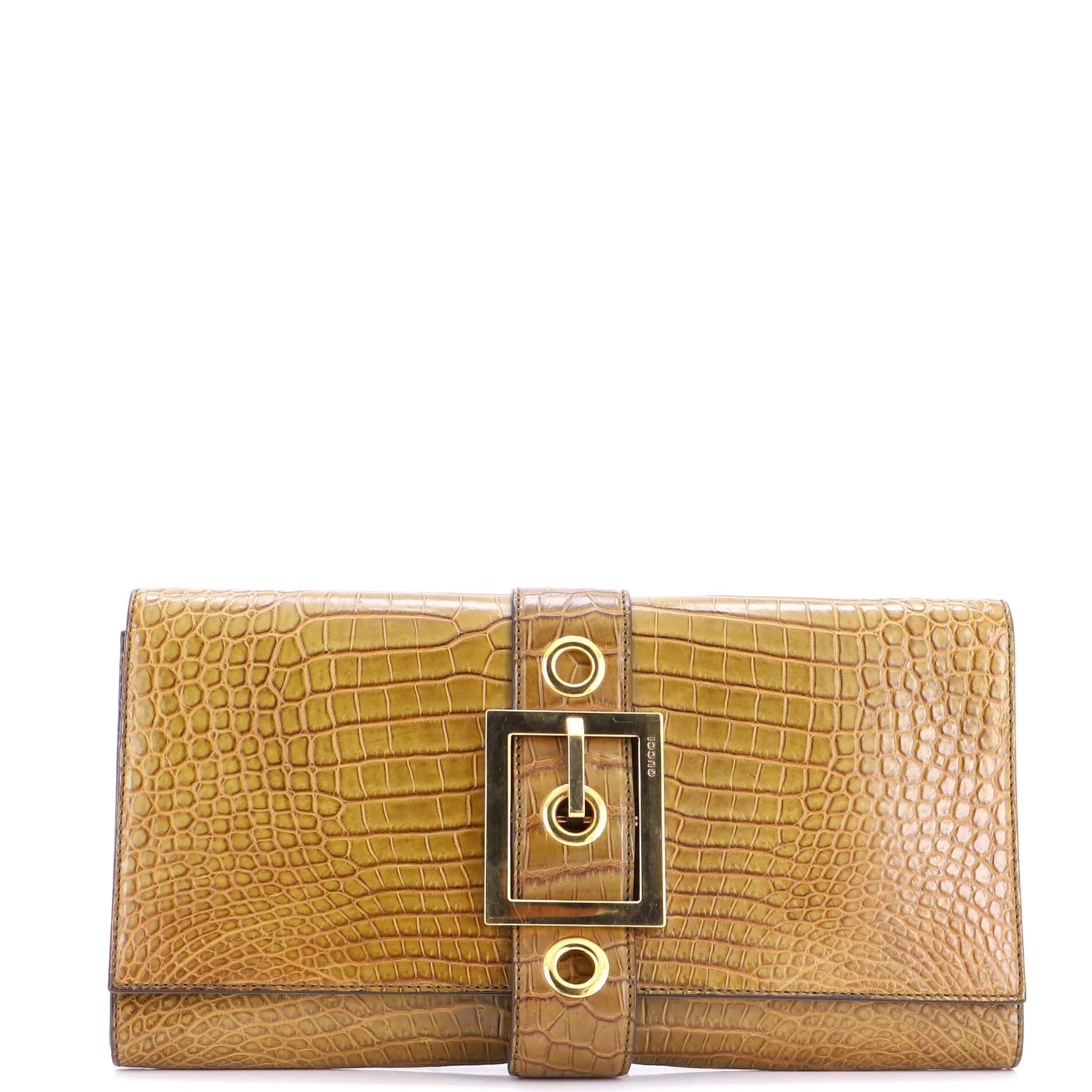 Crocodile clutch bag
