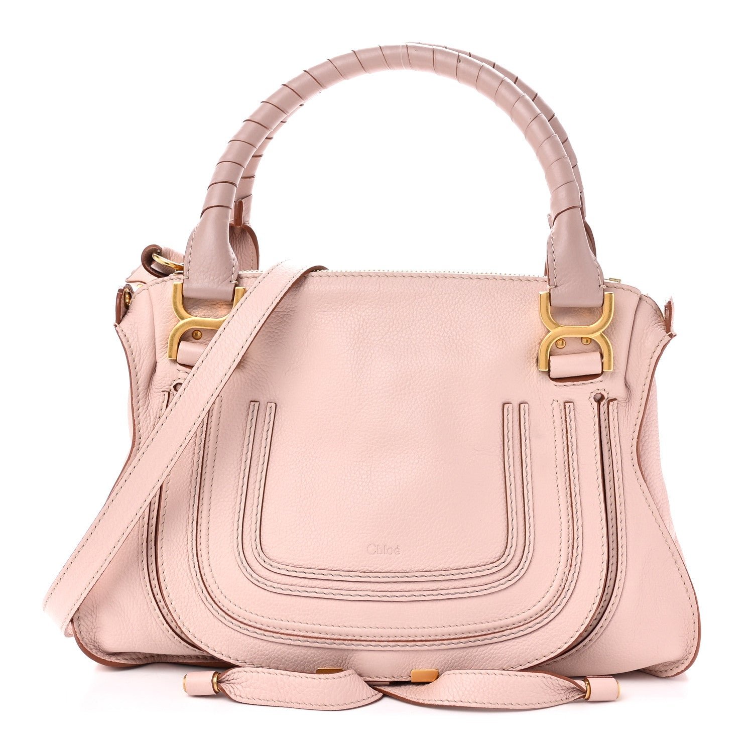 Chloe Calfskin Medium Marcie Satchel Nude Pink