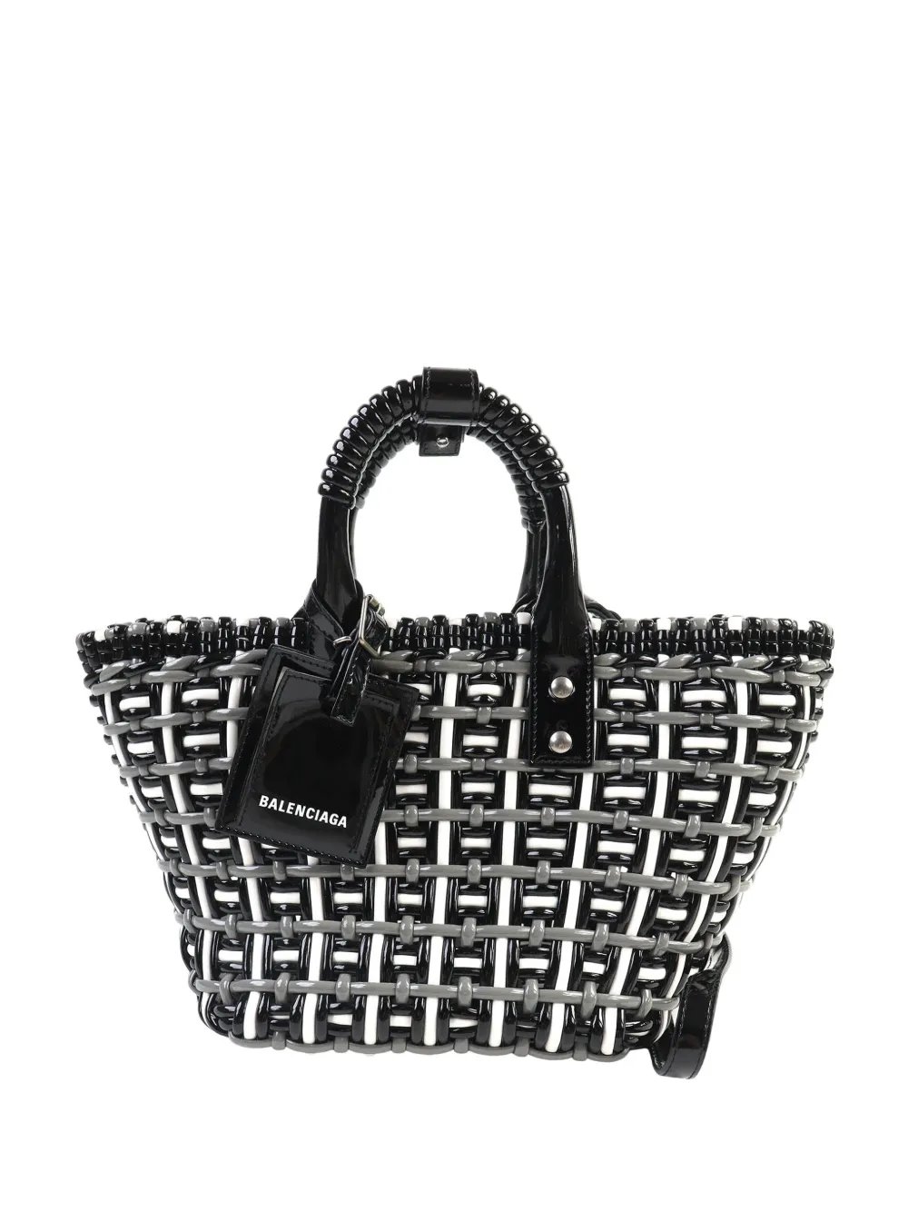 2022 Faux Leather Bistro Basket Bag XS satchel
