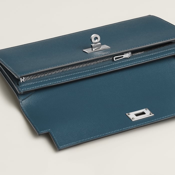 Bleu Tempête Kelly Pocket Long Wallet