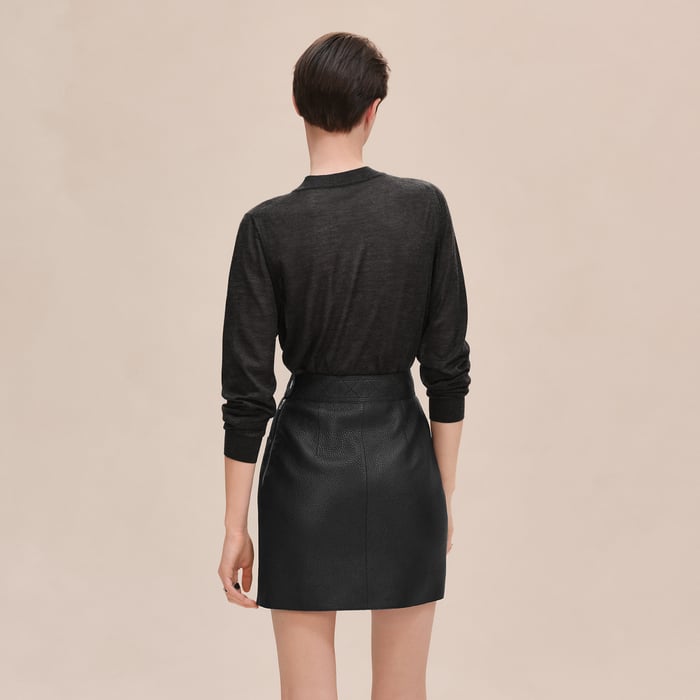 Noir Miniskirt With Quilted Detail