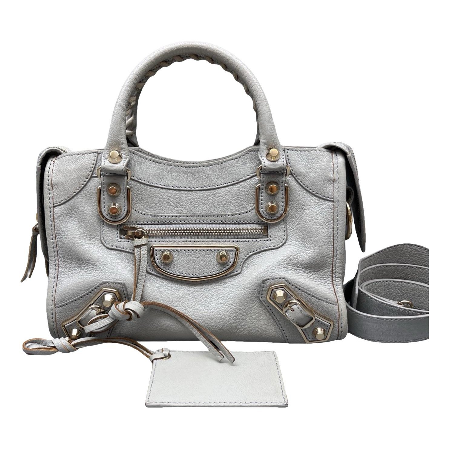 City leather handbag