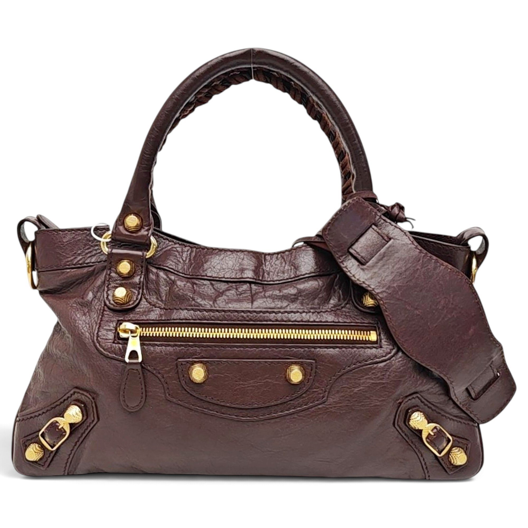 City leather handbag