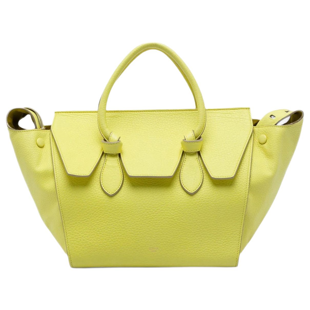 Tie leather handbag