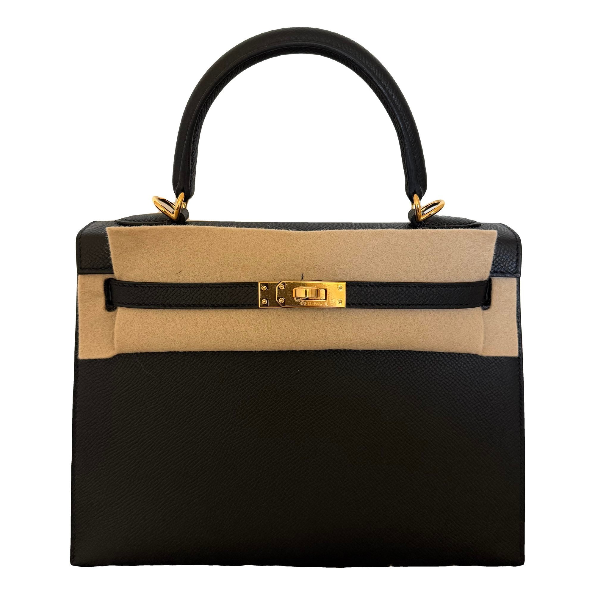 Hermes Kelly 25 Handbag Black Epsom Leather 2026