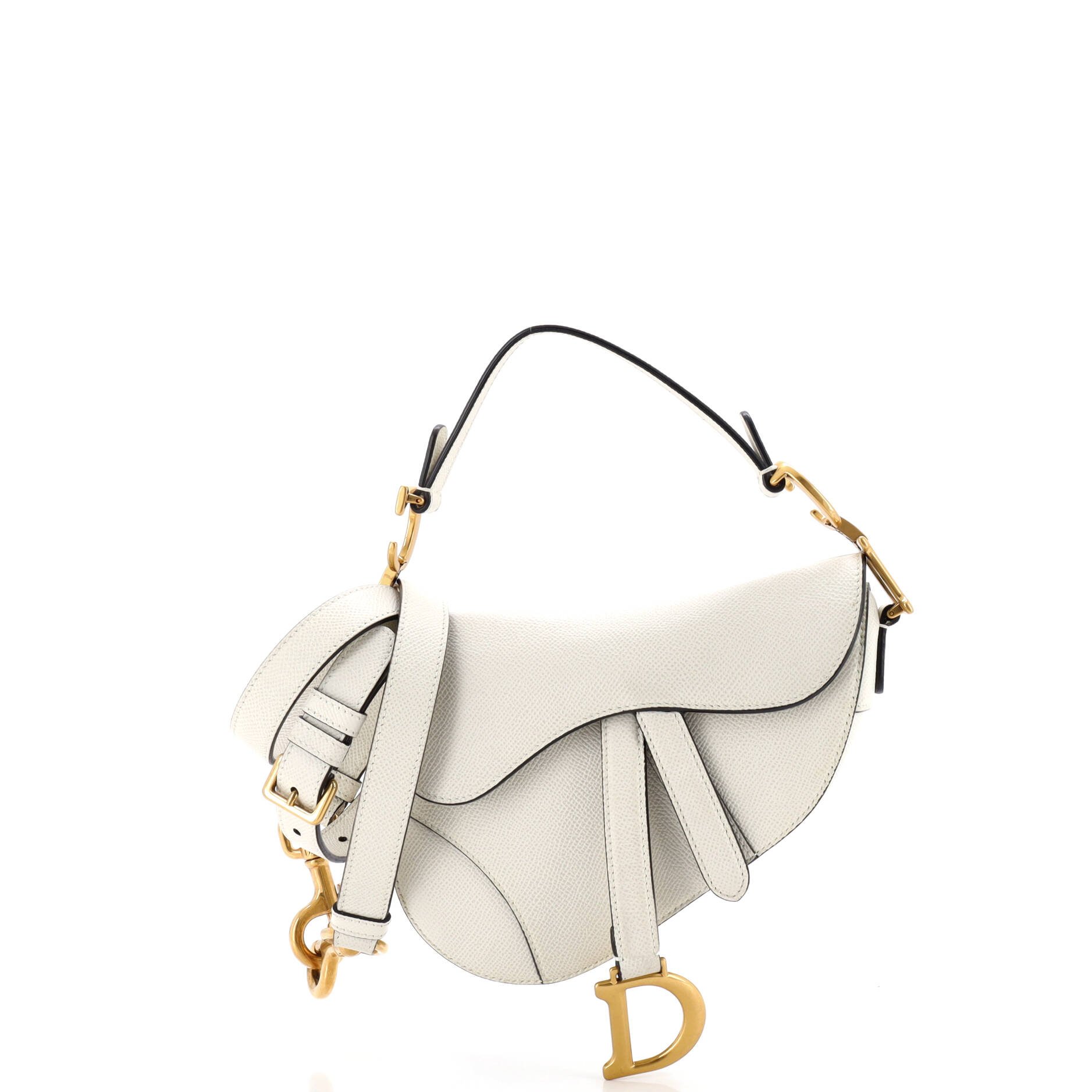Dior Saddle Handbag with Strap Leather Mini