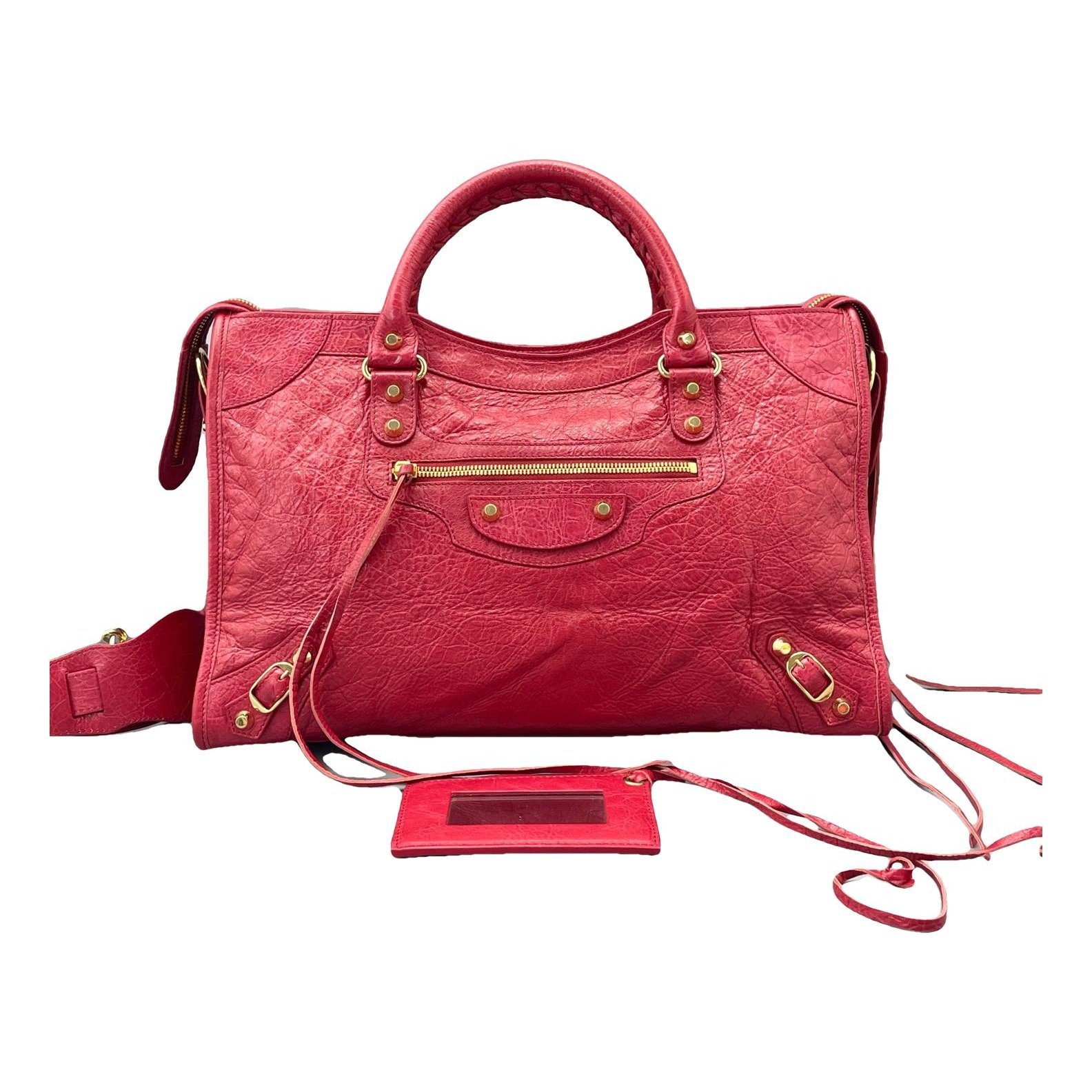 City leather handbag