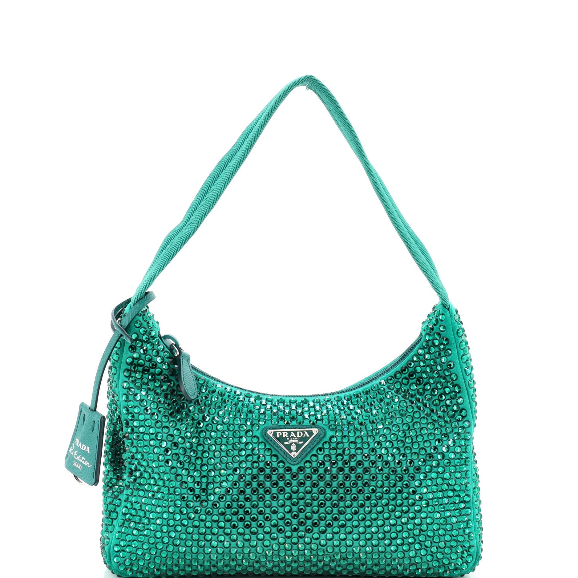 Re-Edition 2000 Hobo Crystal Embellished Satin Mini