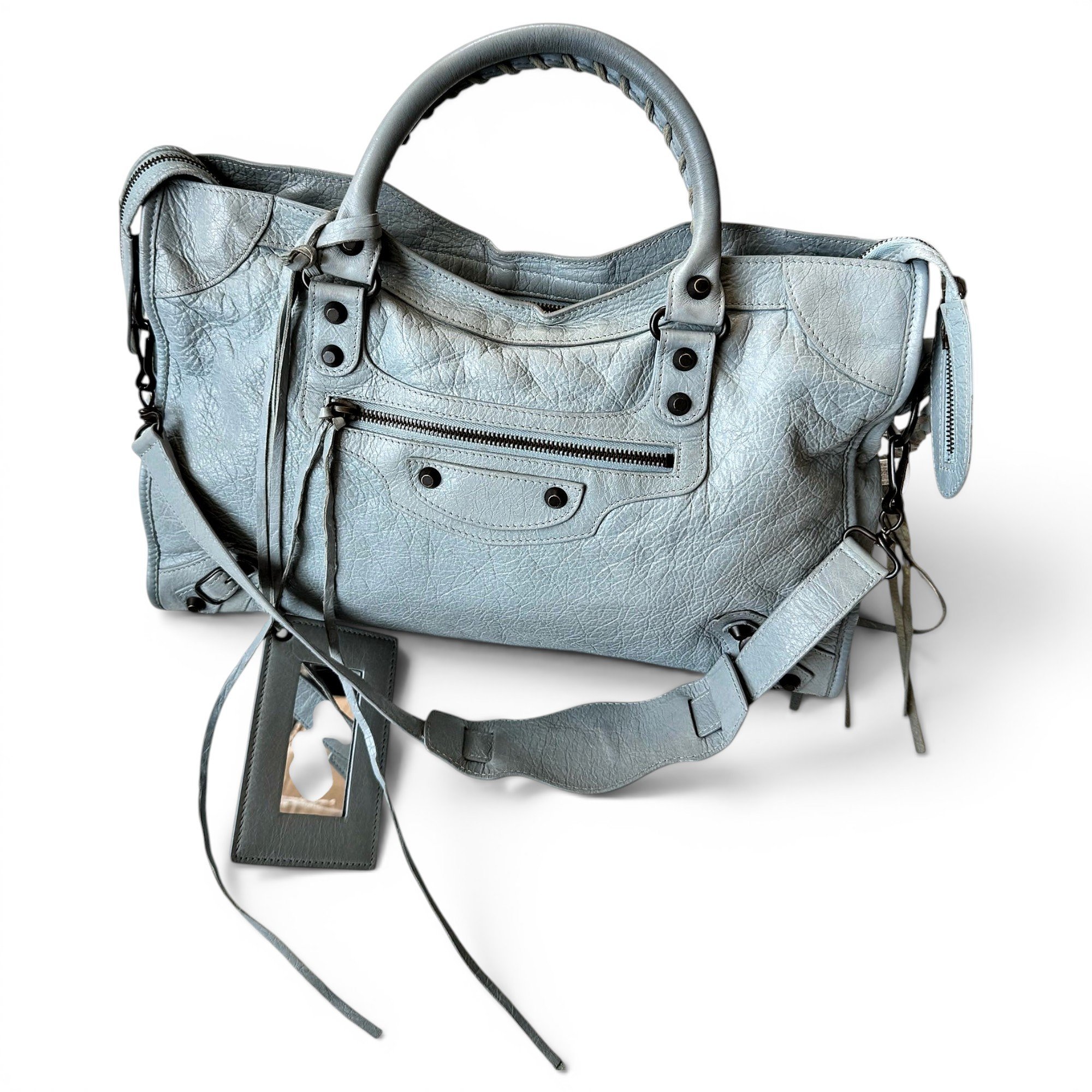 Classic Metalic leather handbag