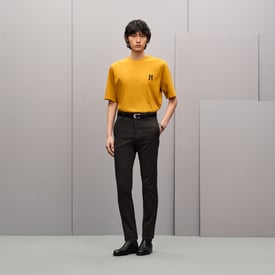 "H'Cheval" t-shirt with leather detail