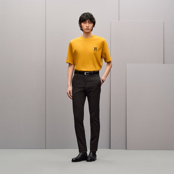 Cumin "H'Cheval" T-shirt With Leather Detail