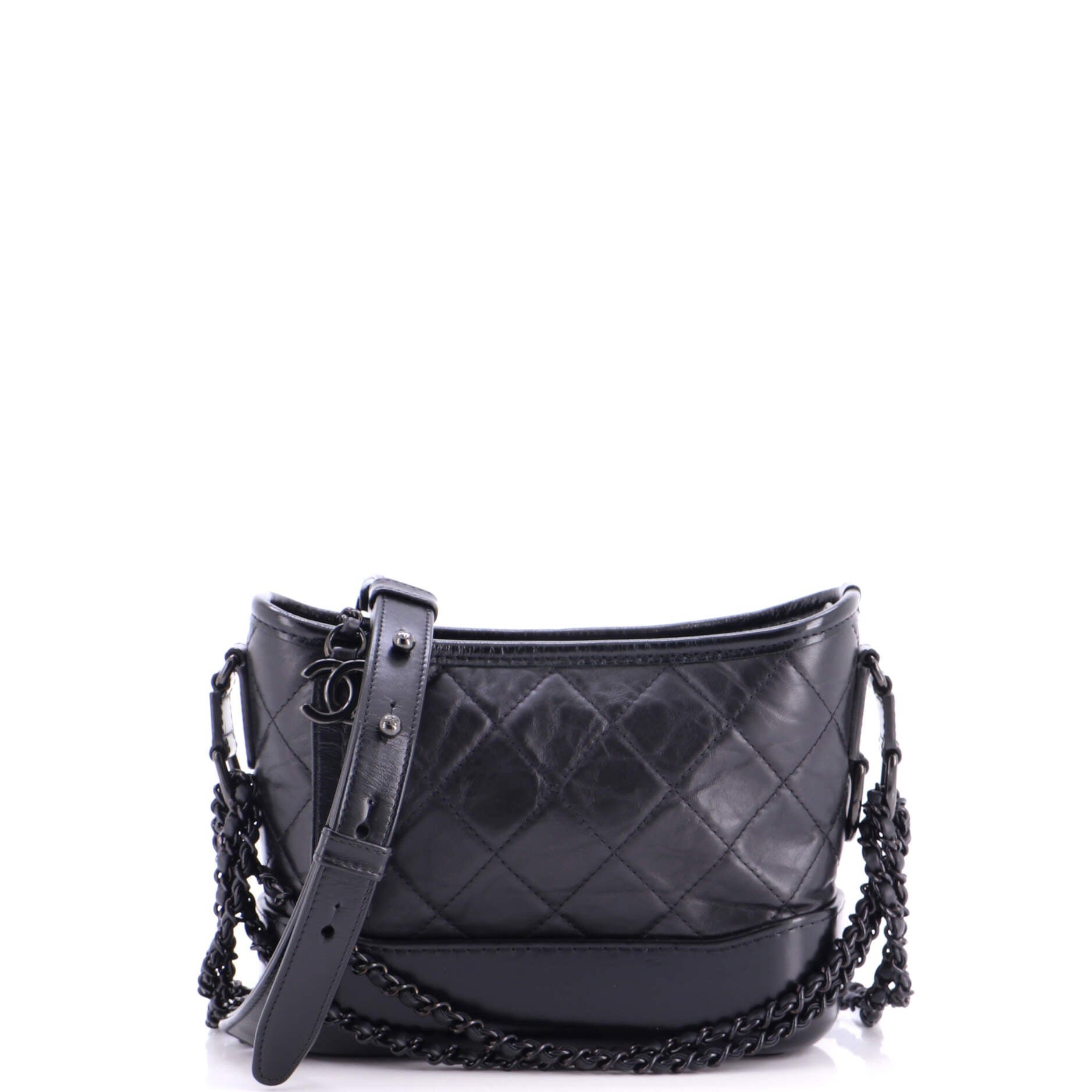 So Black Gabrielle Hobo Quilted Aged Calfskin Small